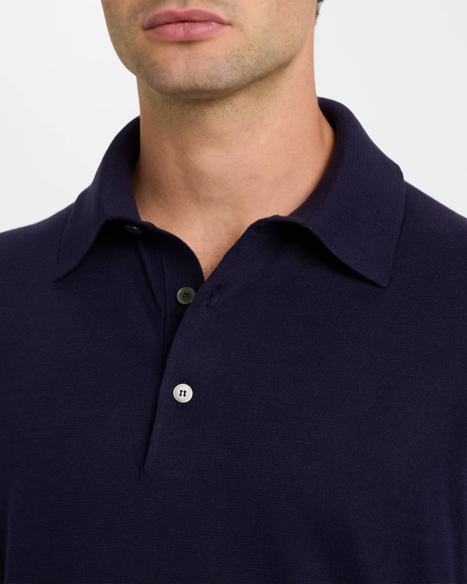 トップス Ermenegildo Zegna KNIT POLO SHIRT Knitted cotton polo shirt in grey - Zegna | Mytheresa