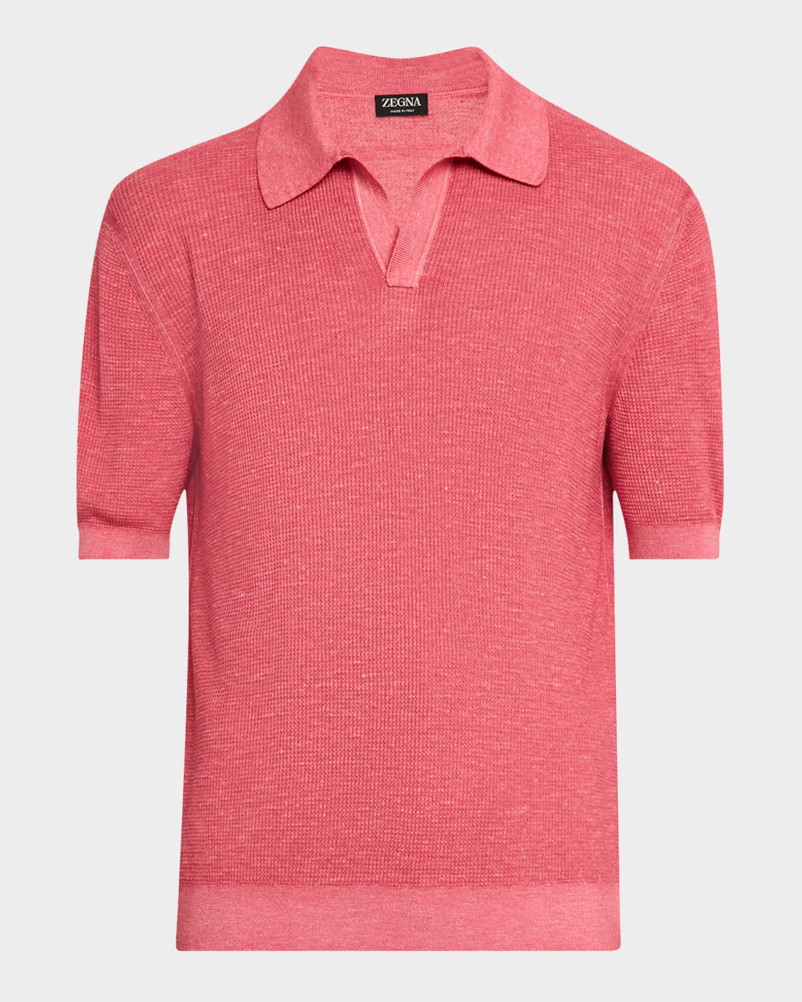 2024年秋冬新作 ZEGNA Men's Neiman | Sweater Polo Short-Sleeve Waffle-Knit トップス
