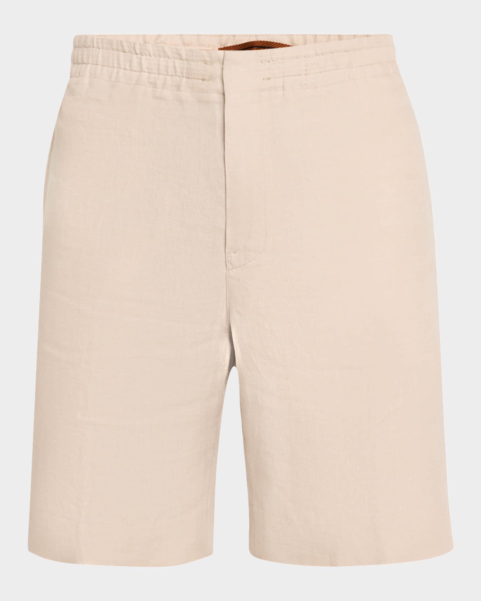Men's Oasi Lino Stretch Flat-Front Shorts 0