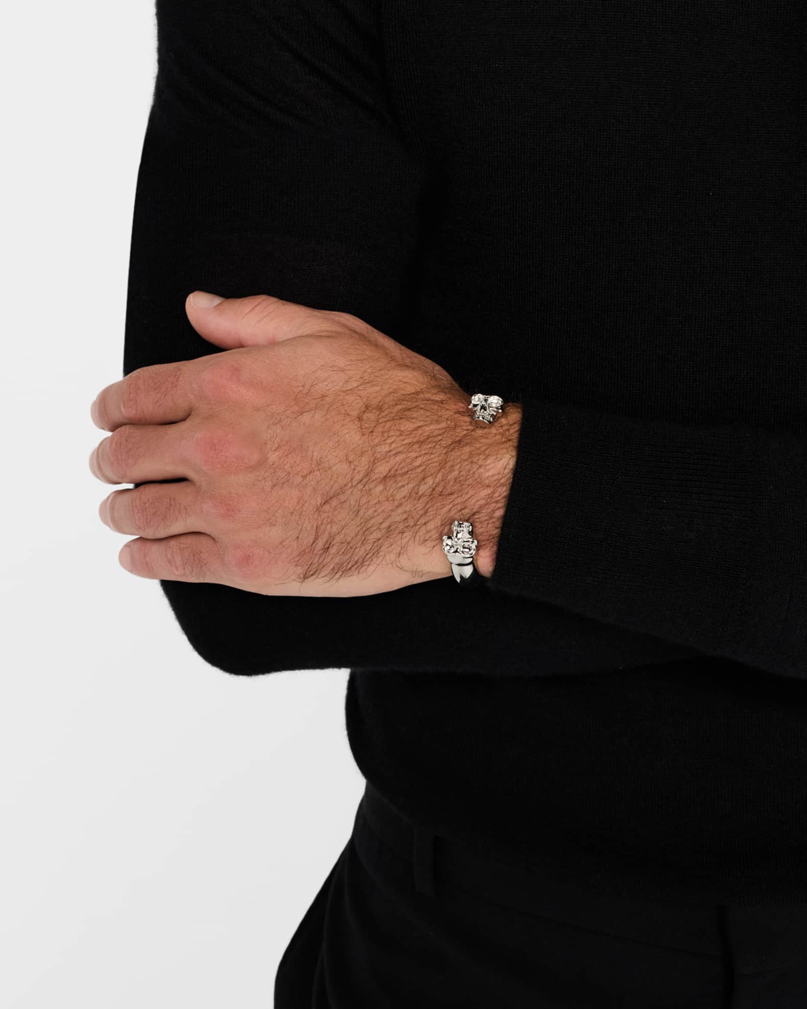 McQueen Men's Twin Skull Bracelet | Neiman Marcus