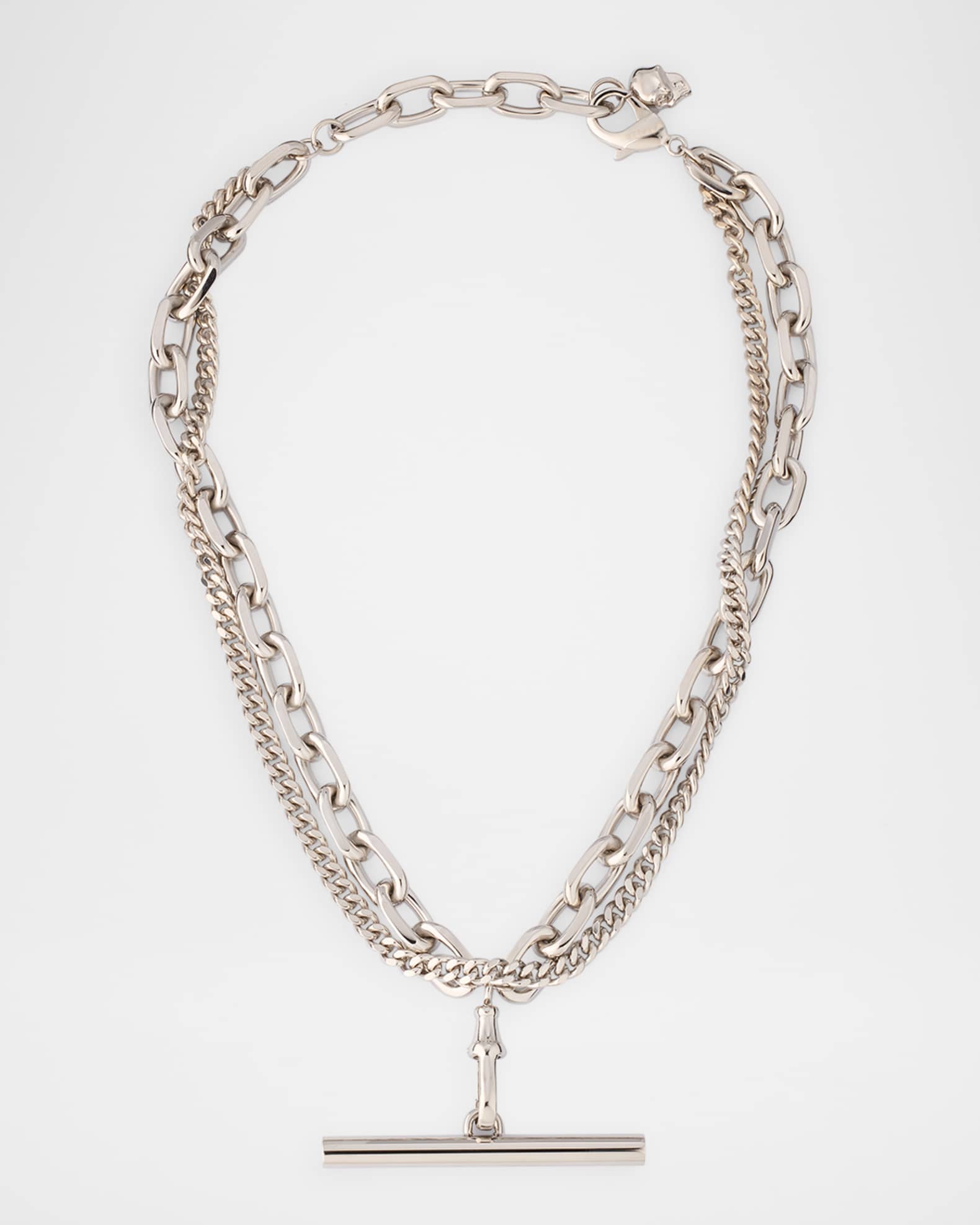 Alexander Mcqueen Sling Chain Necklace in Palladium Palladio