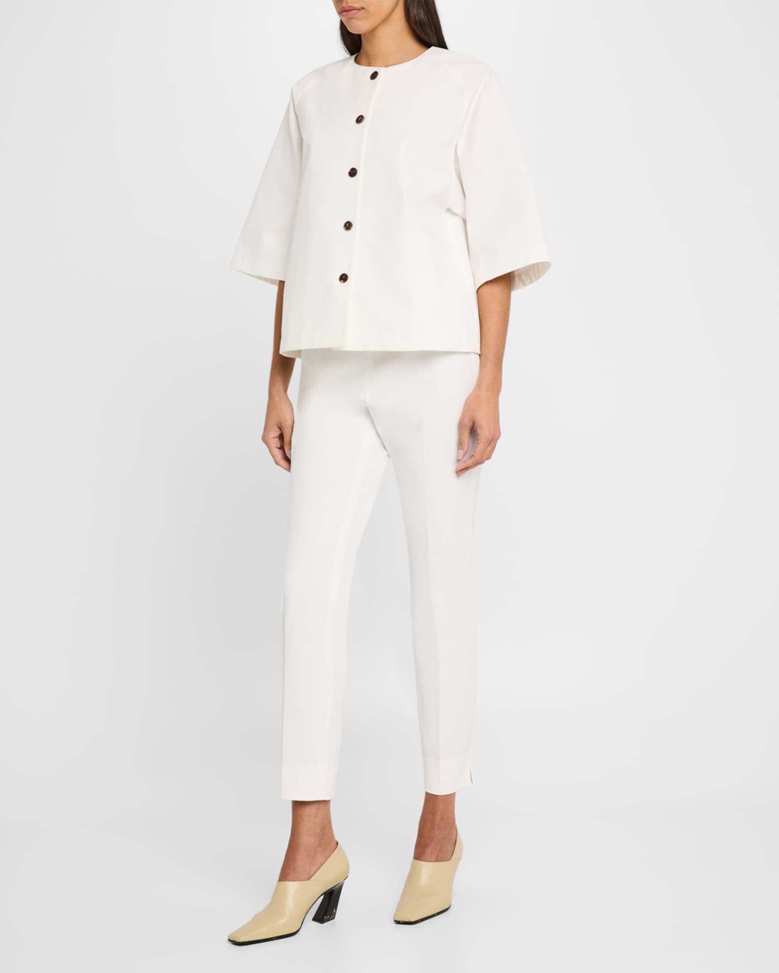 Elbow-Sleeve Stretch Twill Shirt Jacket 1