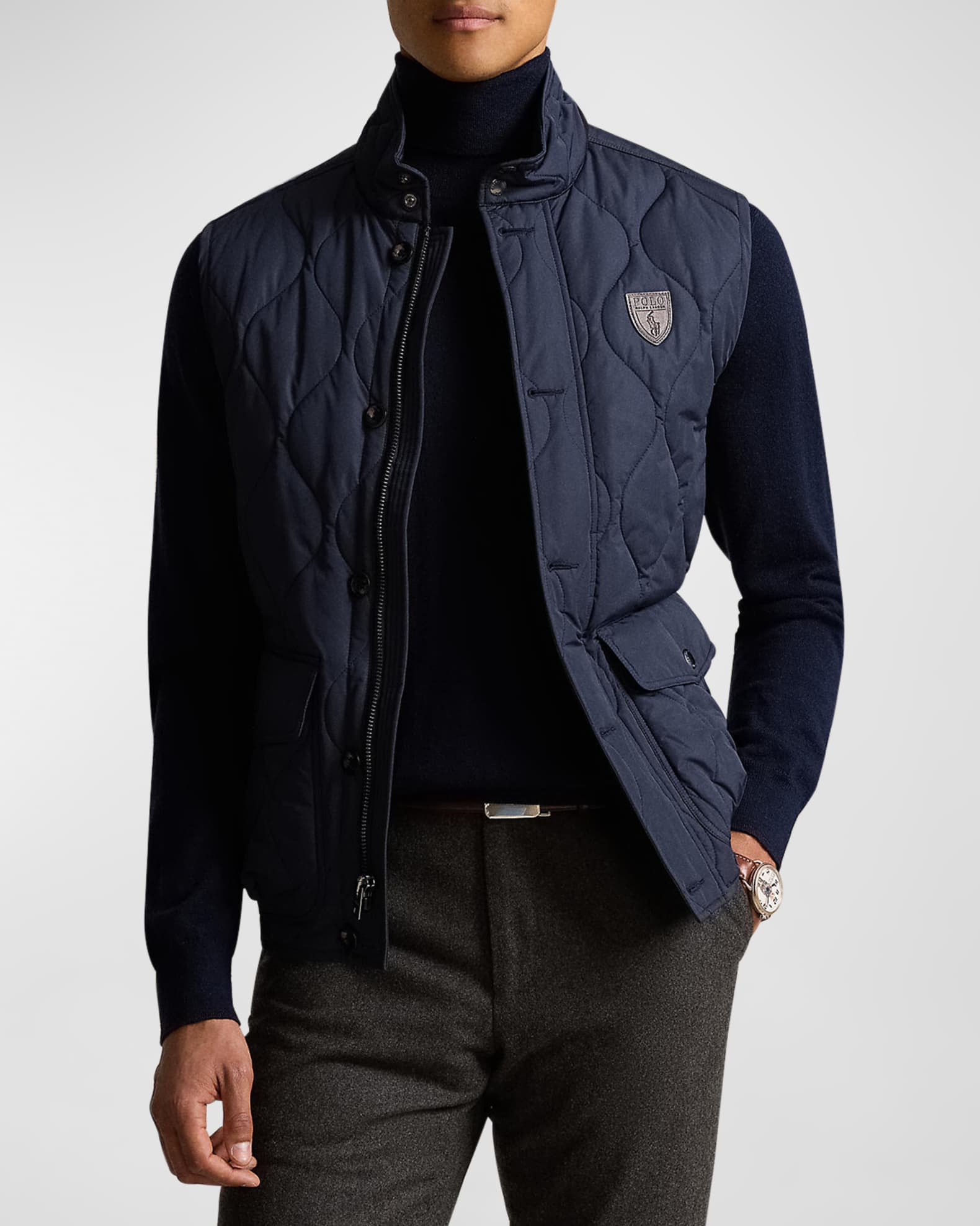 Men s Quilted Utility Vest Collection Neiman Marcus
