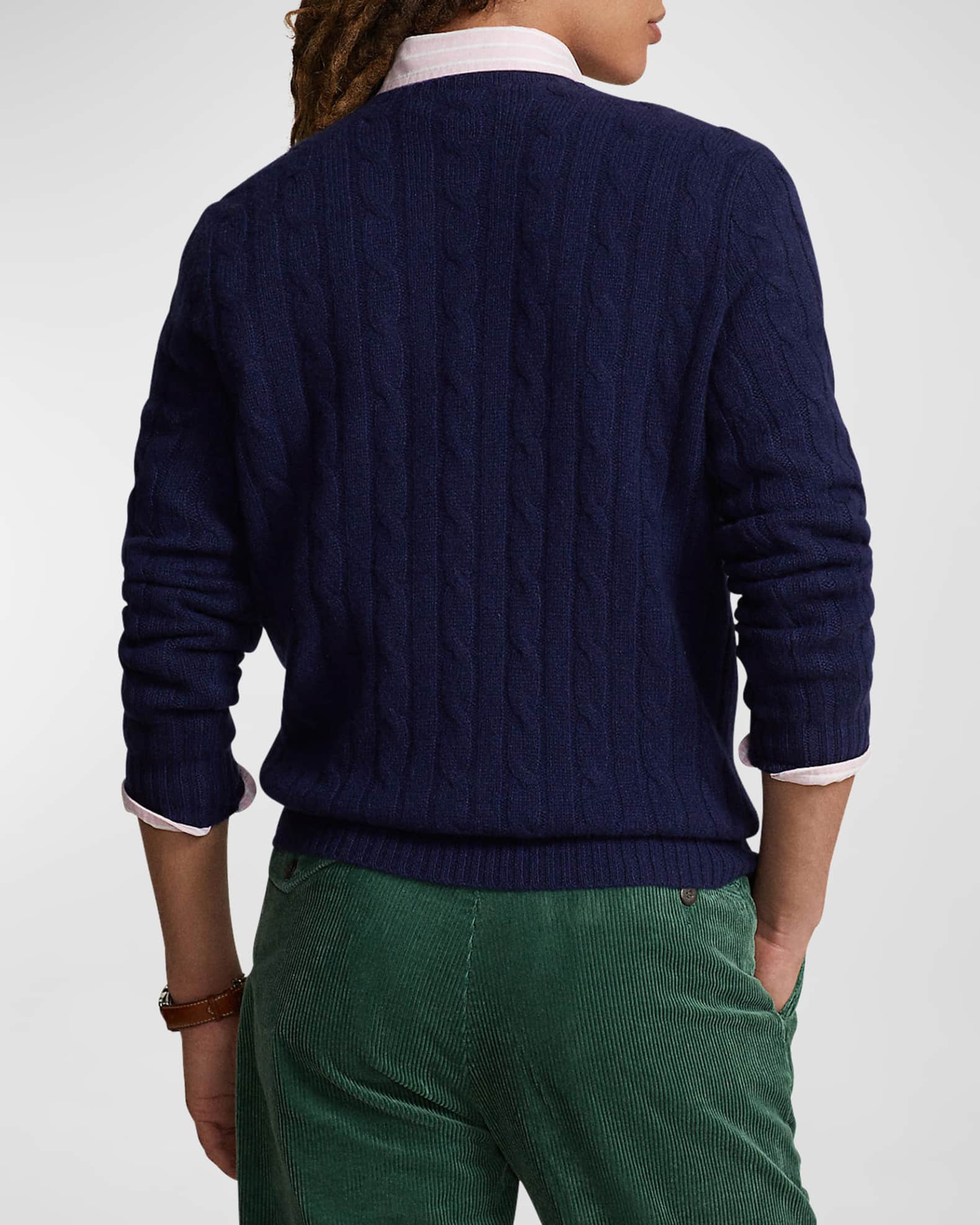 Polo Ralph Lauren Men's The Iconic Cable-Knit Cashmere