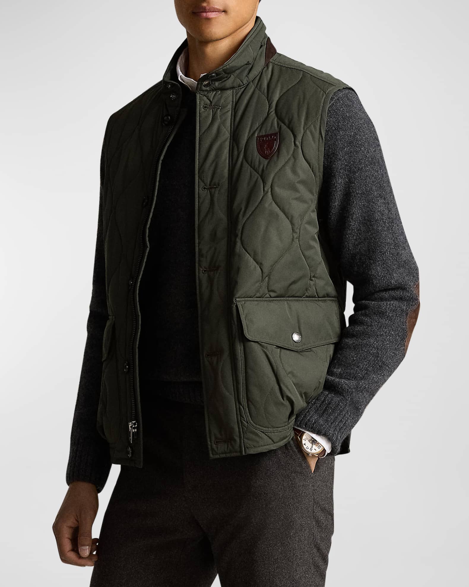 Polo Ralph Lauren Men s Quilted Full Zip Utility Vest Neiman Marcus