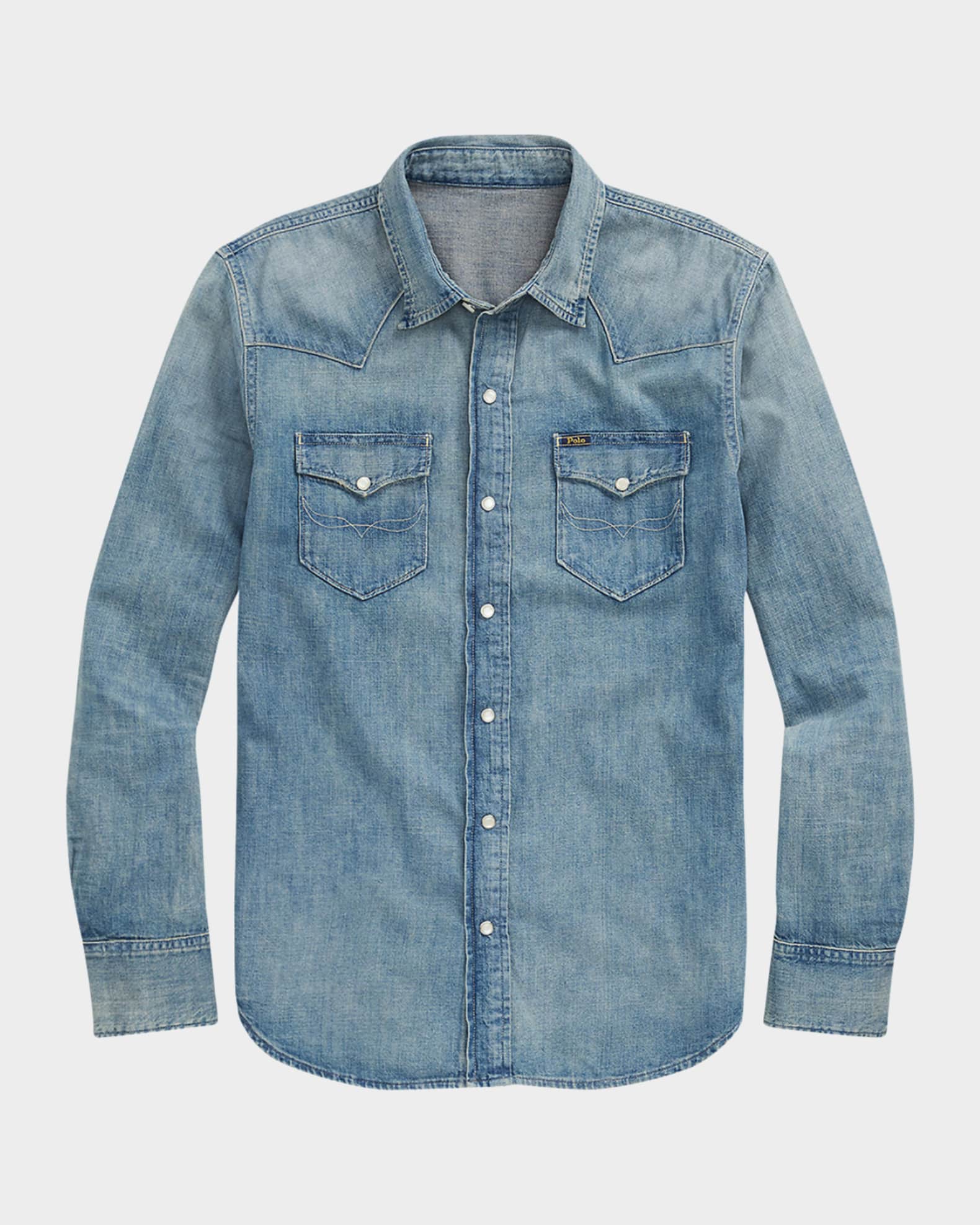 Men's Denim Snap-Front Western Shirt