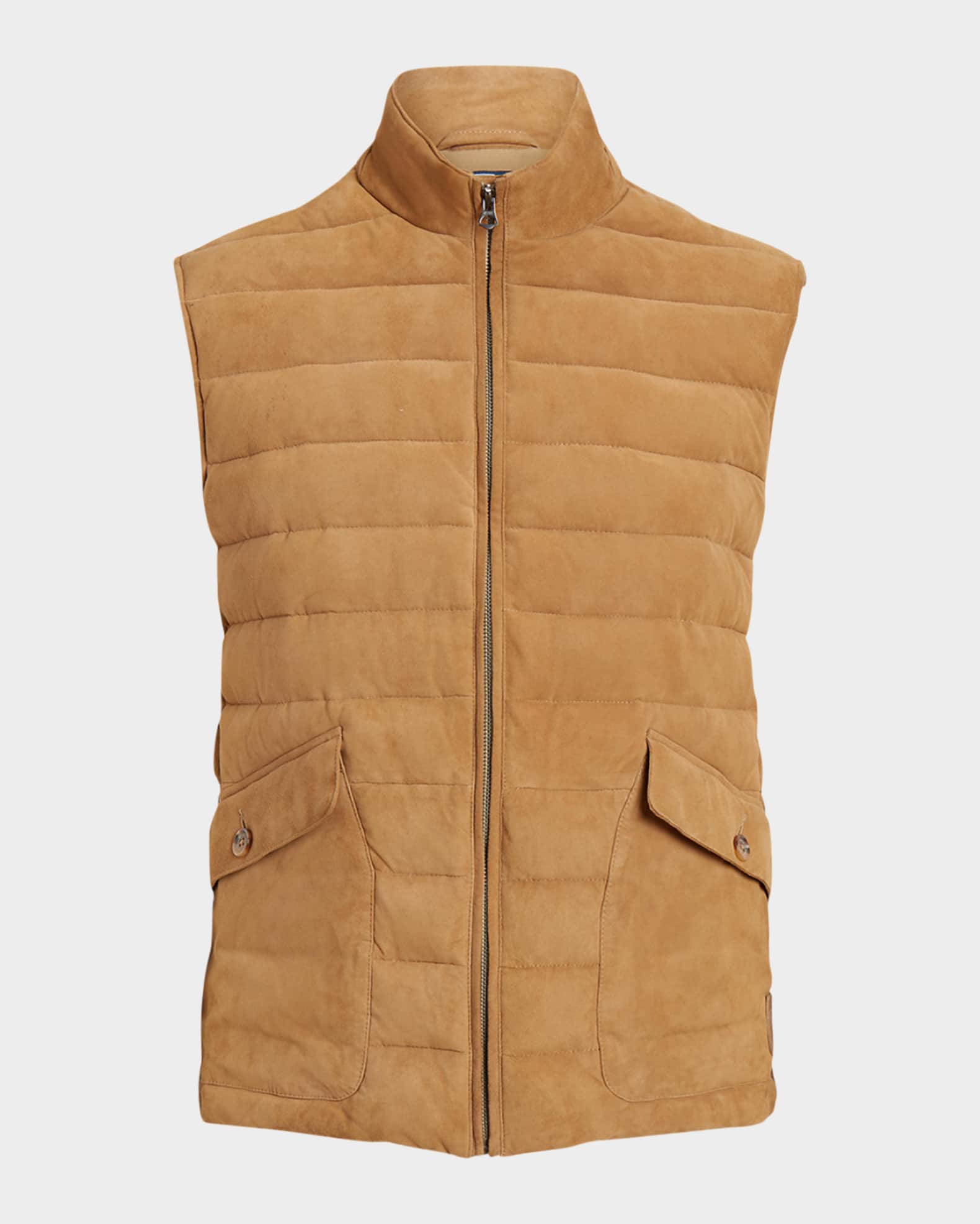 Suede quilted vest online