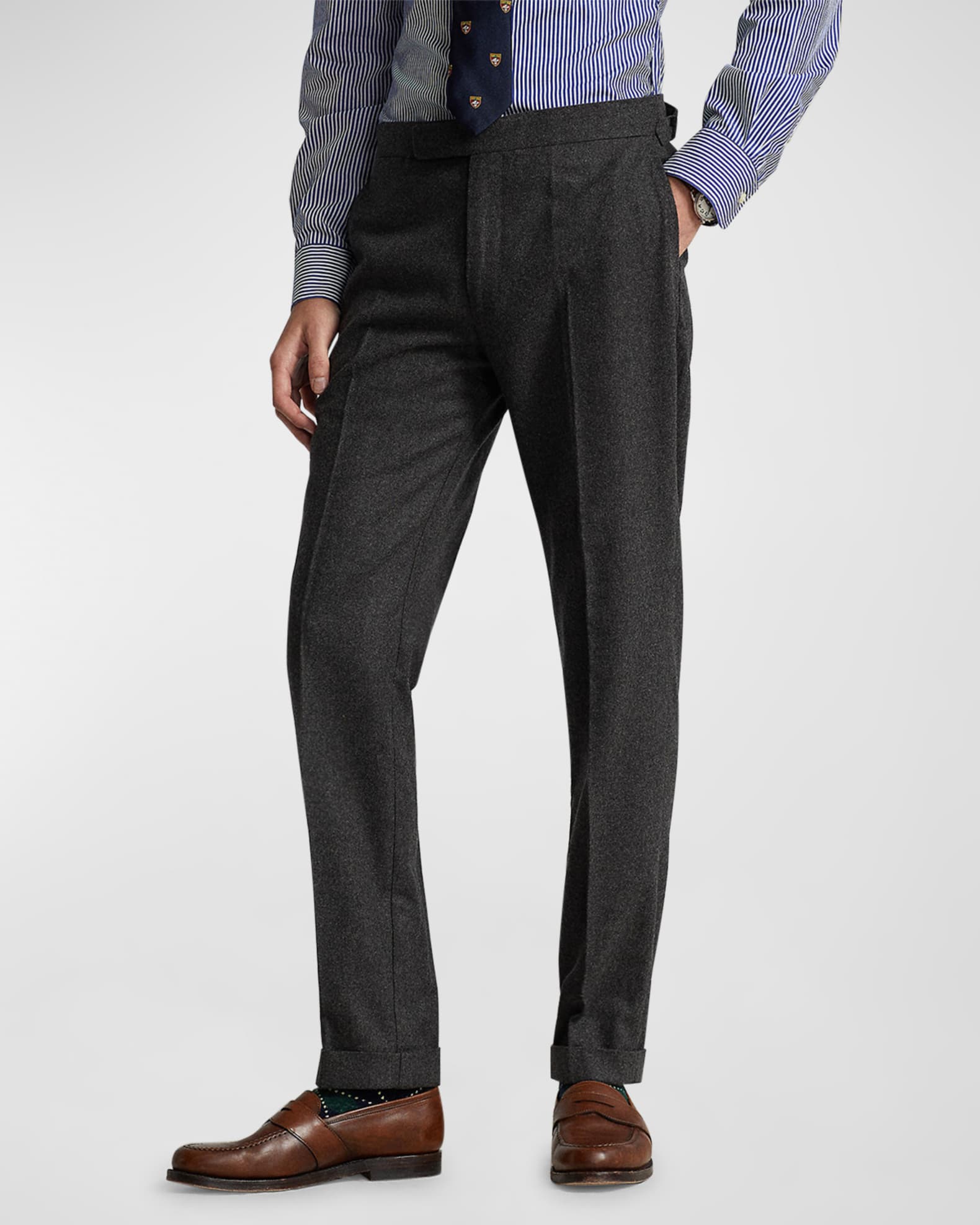 POLO RALPH LAUREN Checked wool-flannel straight-leg pants