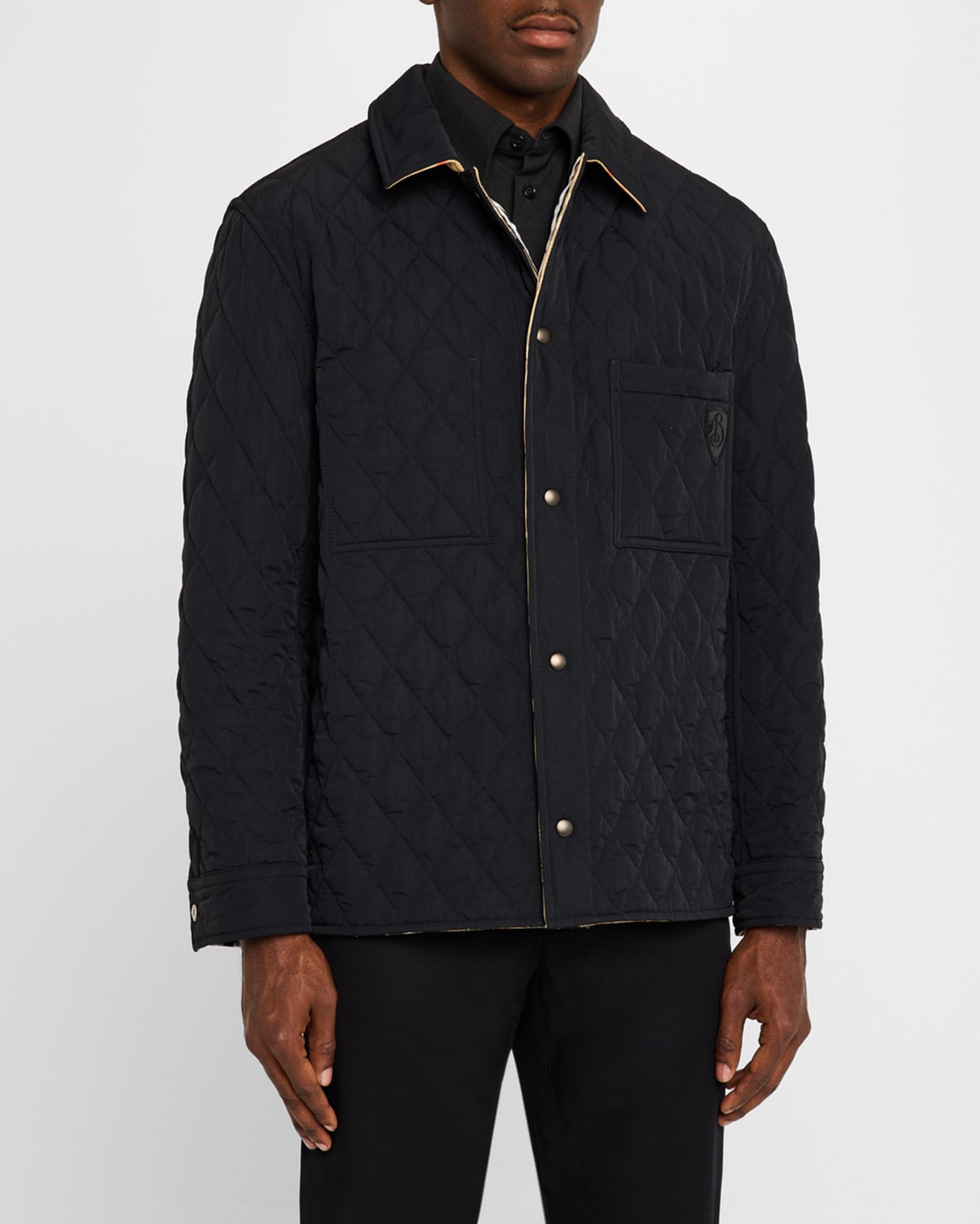 Burberry Men's Reversible Quilted Overshirt | Neiman Marcus