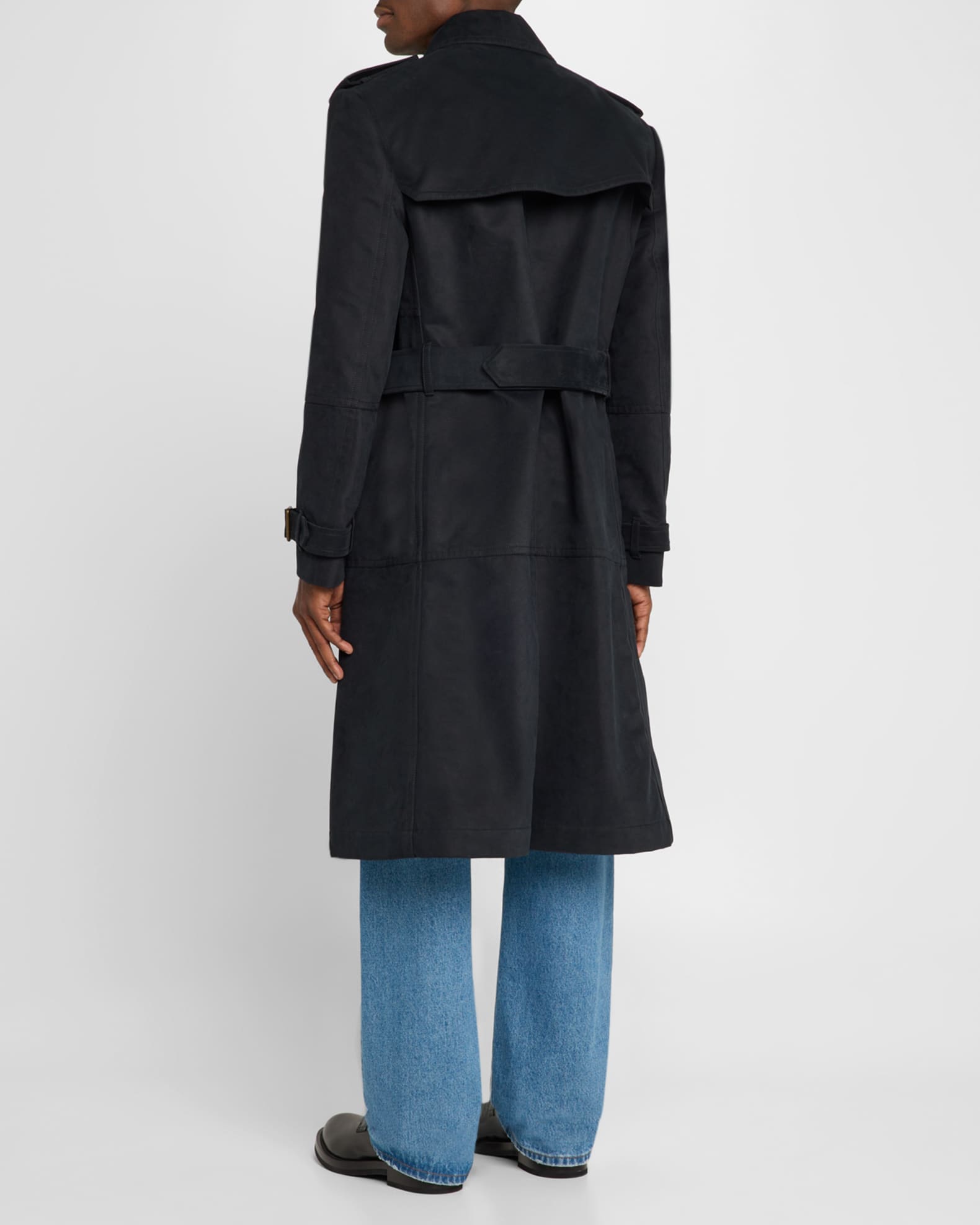 Men's Cotton-Nylon Moleskin Trench Coat