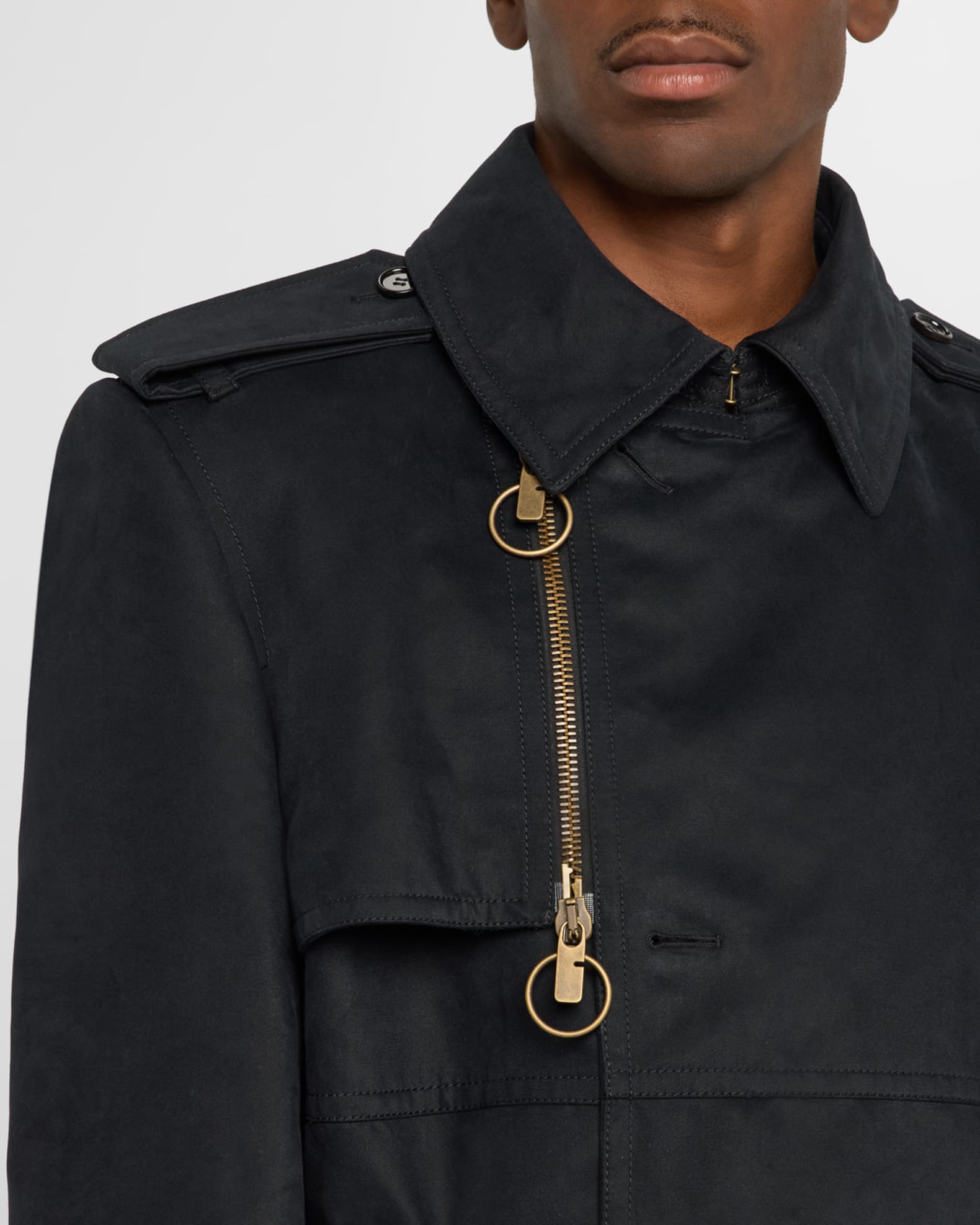 Burberry Men's CottonNylon Moleskin Trench Coat Neiman Marcus