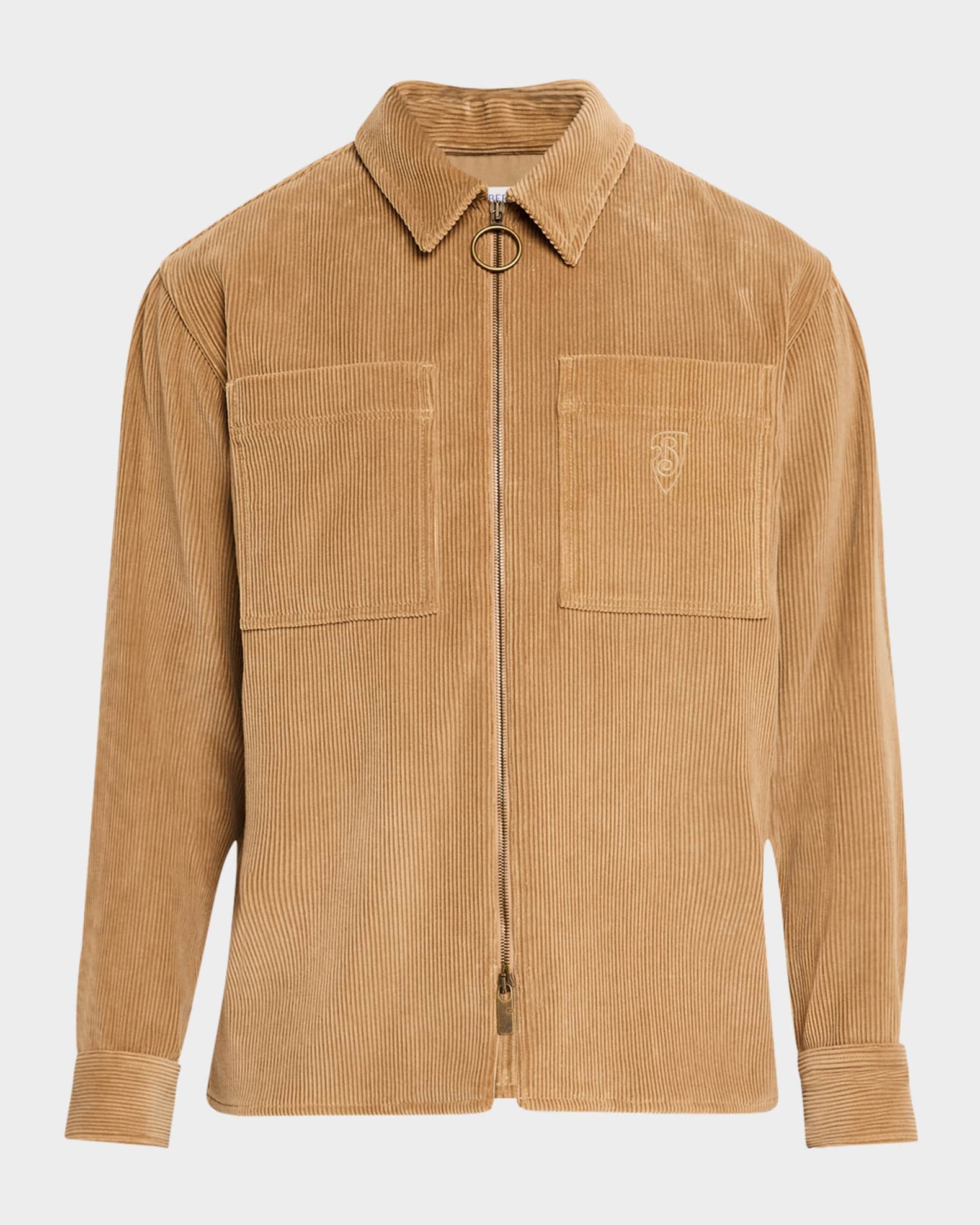 Burberry Men's Corduroy Zip Overshirt | Neiman Marcus