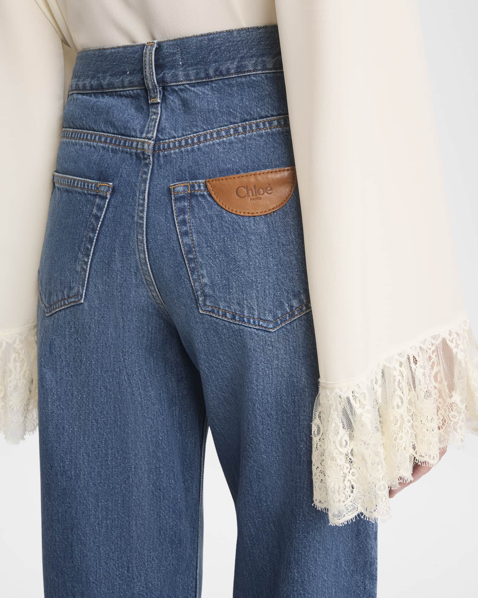 デニム・ジーパン Chloe Wide-Leg Jeans In Denim High-rise wide-leg jeans in blue - Chloe | Mytheresa