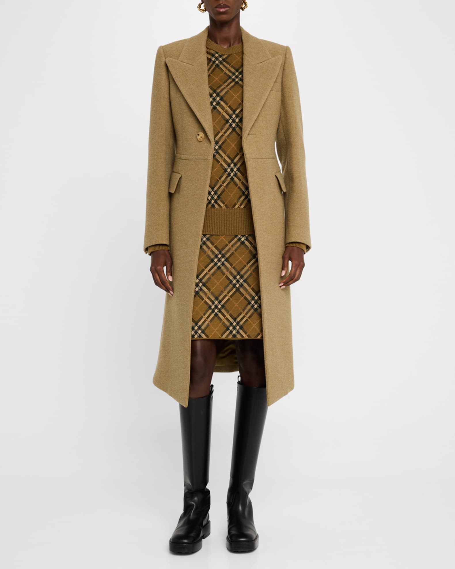 Burberry Wool Tailored Coat , Size: 10