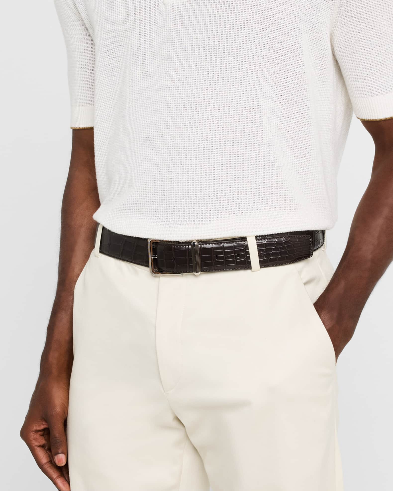 Men's Crocodile Leather Belt 1