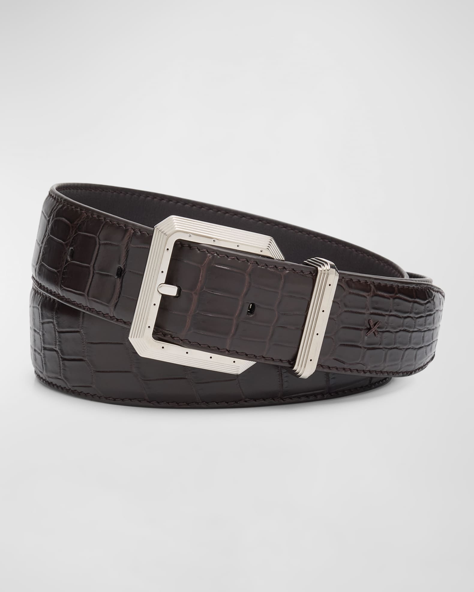Men's Crocodile Leather Belt 0