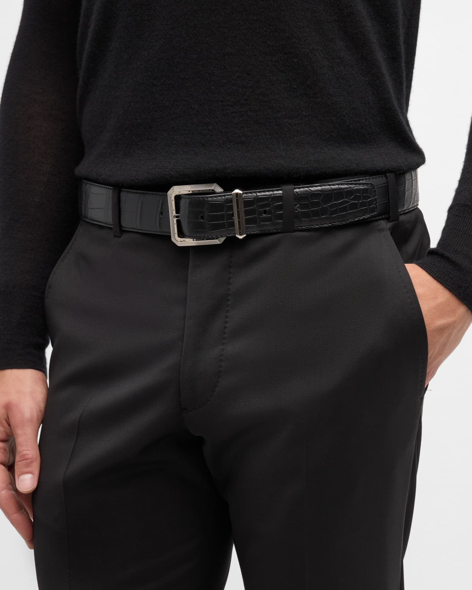 Men's Crocodile Leather Belt 1
