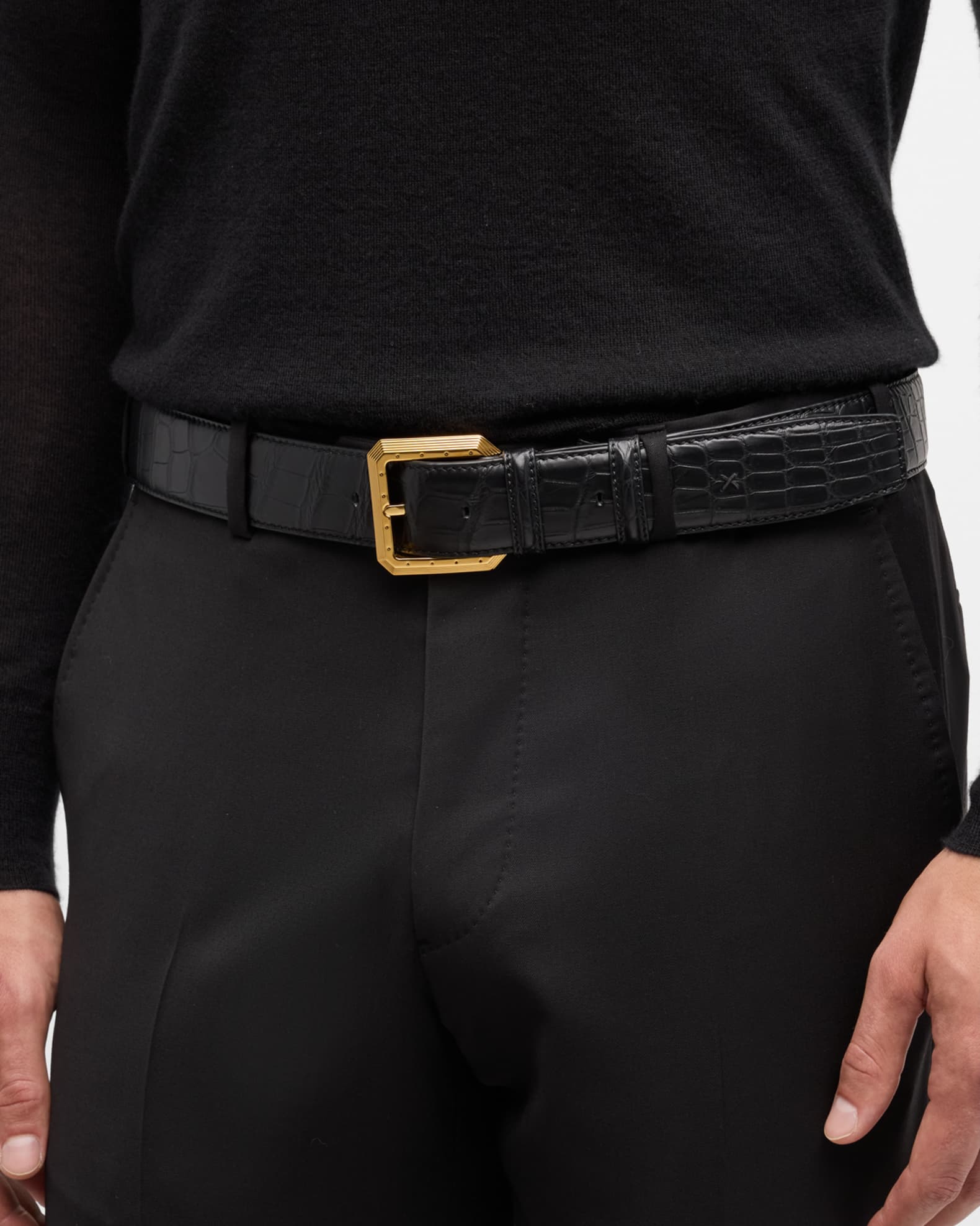 Men's Crocodile Leather Belt 1
