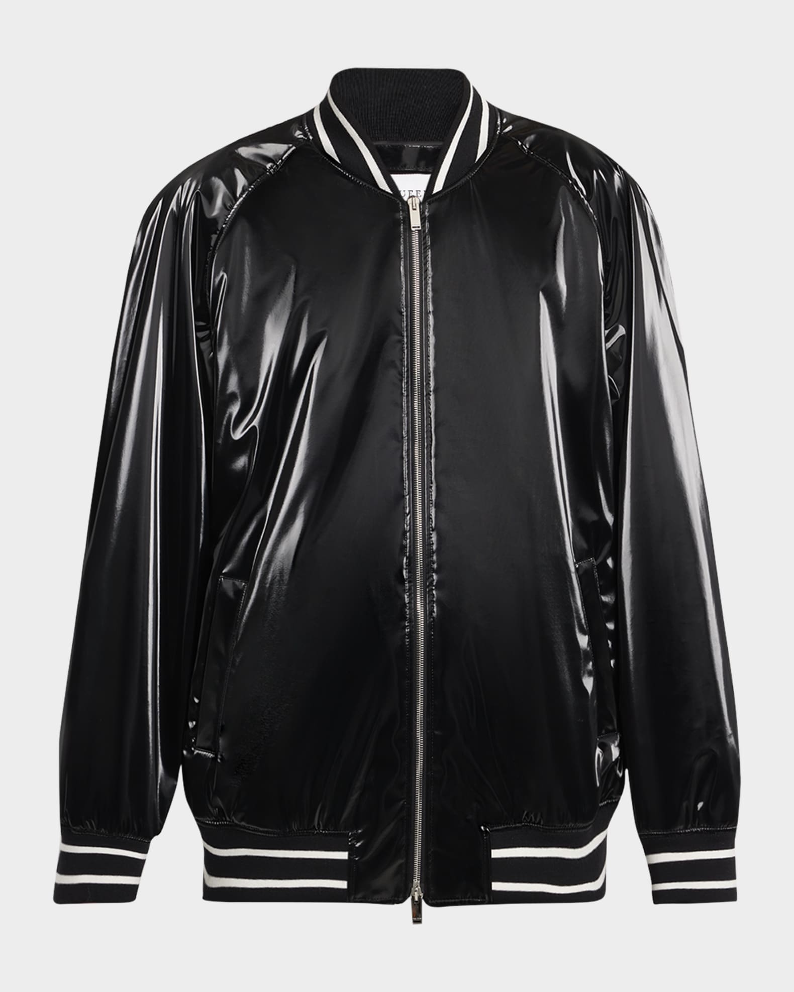 Men s Liquid Vinyl Bomber Jacket