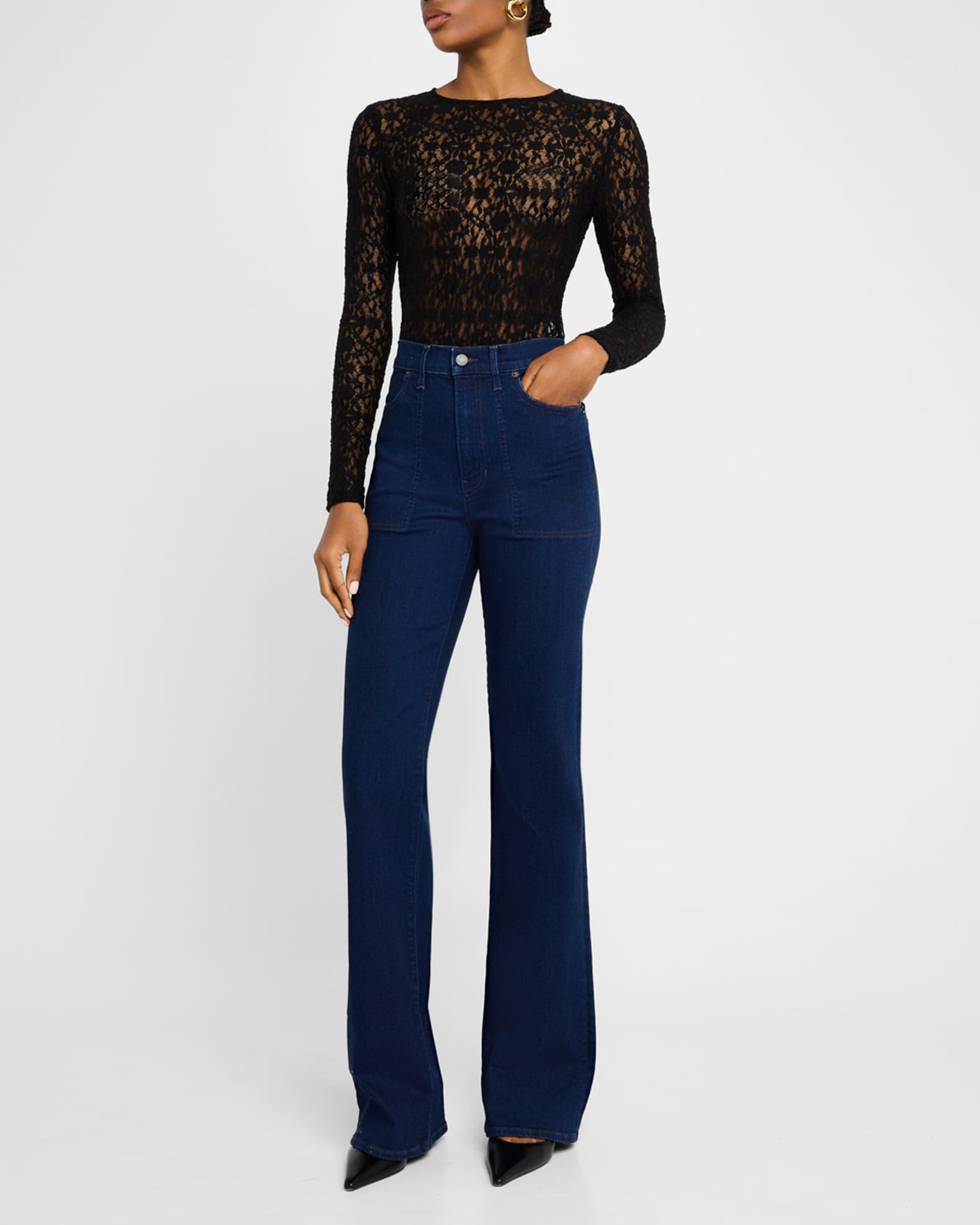 Crosbie Wide-Leg Jeans with Patch Pockets 1