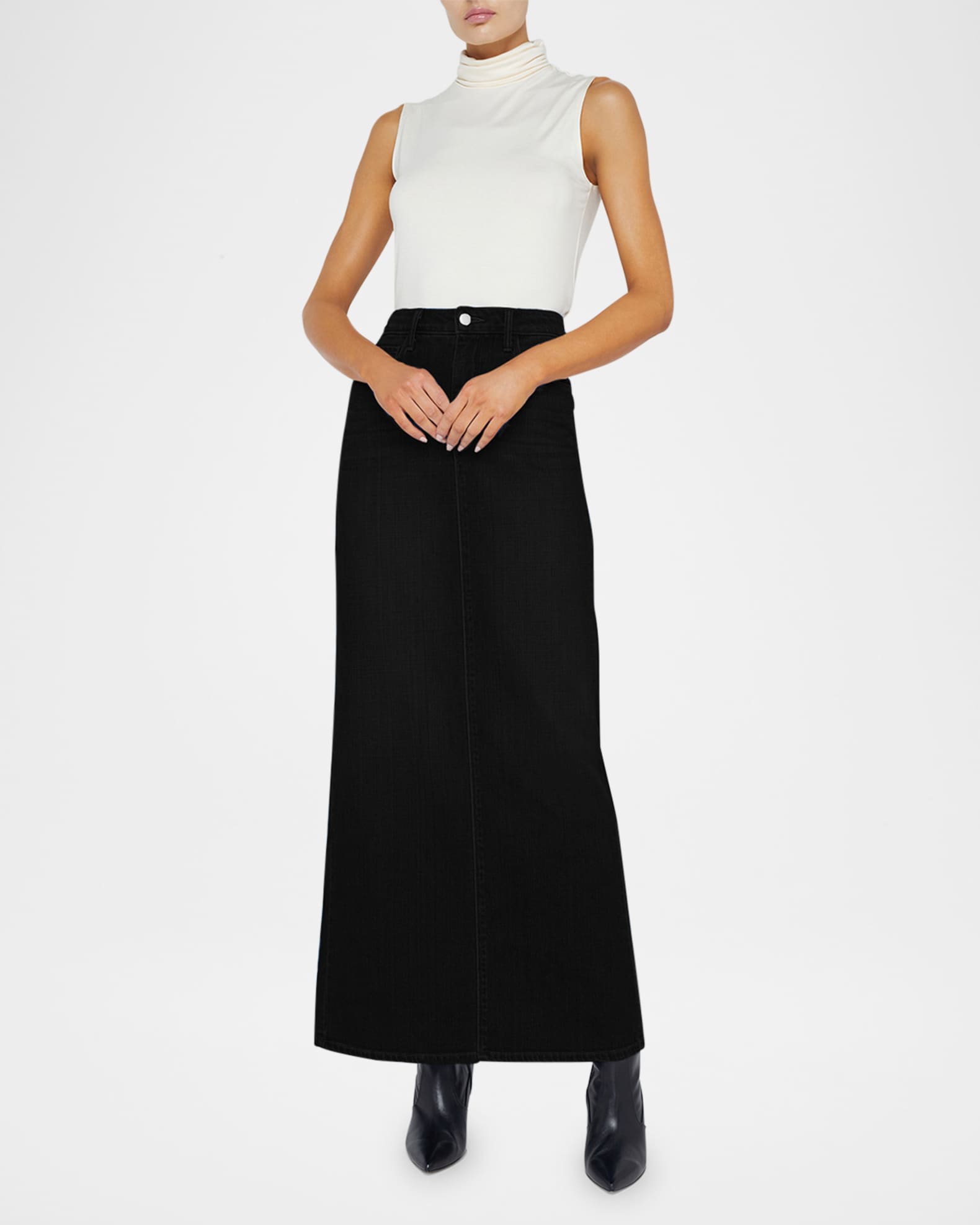 L Agence Miriam Denim Maxi Skirt Neiman Marcus