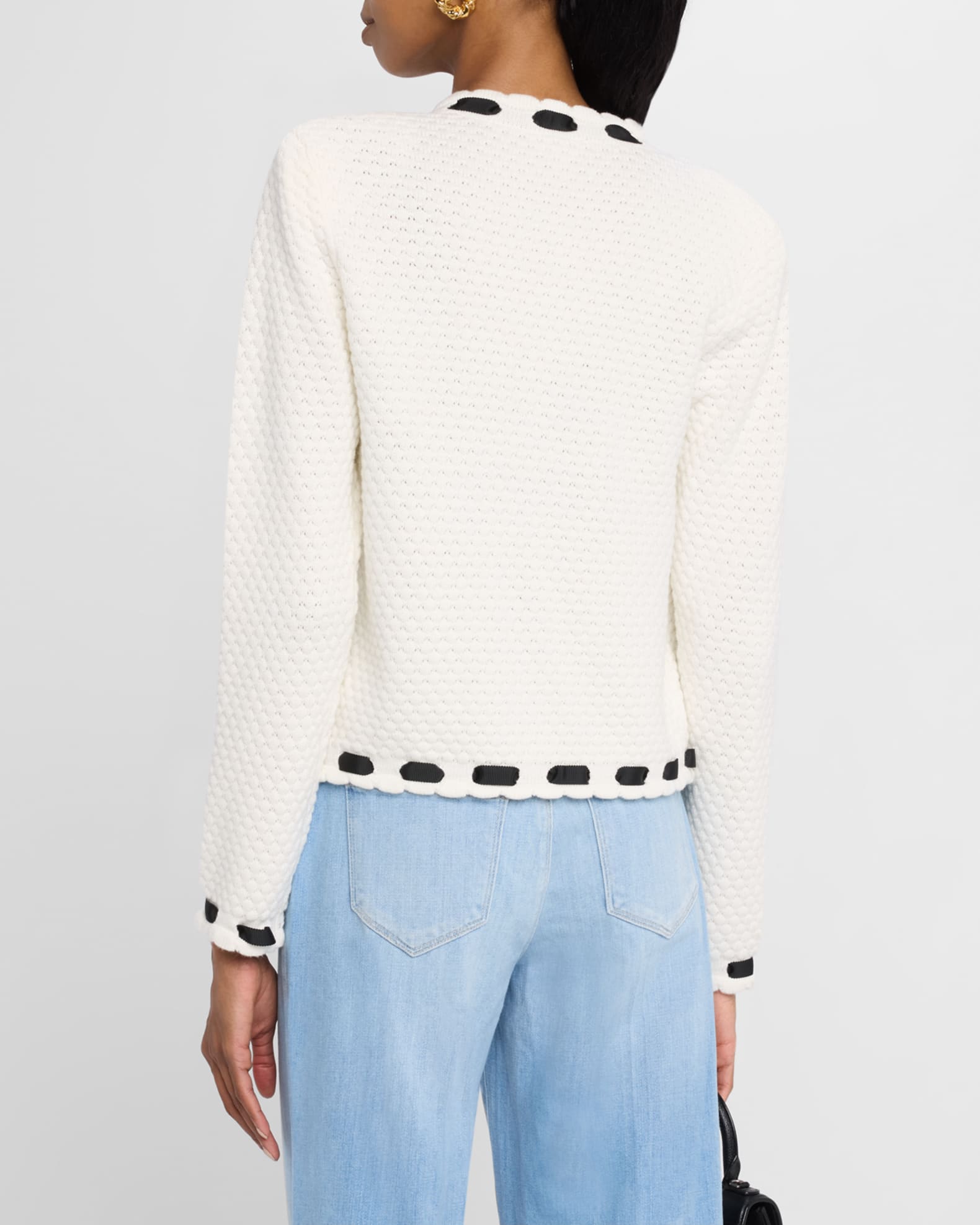 Astor Contrast Trim Cardigan | Neiman Marcus