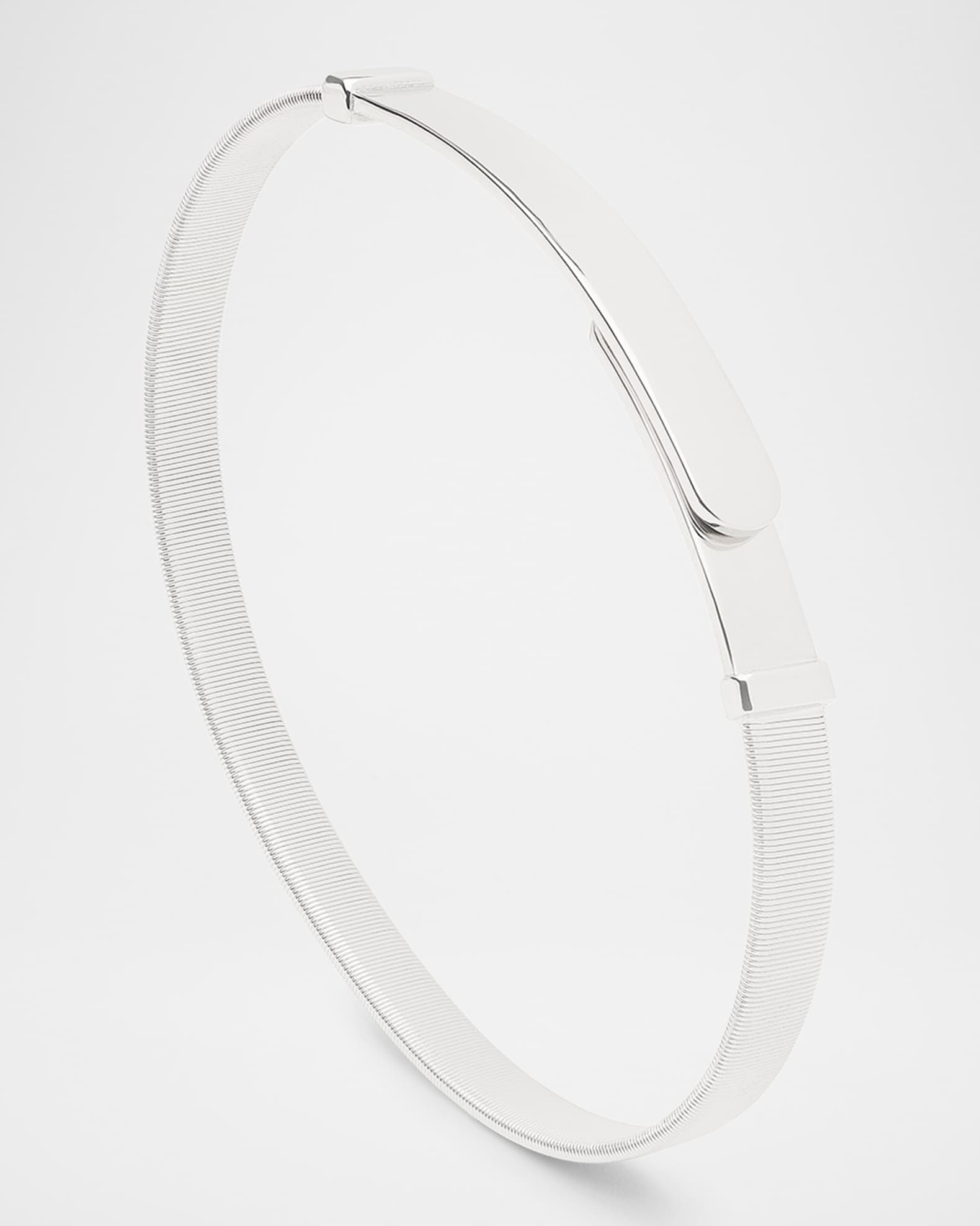 18K White Gold Coil Thin Bangle Bracelet 0