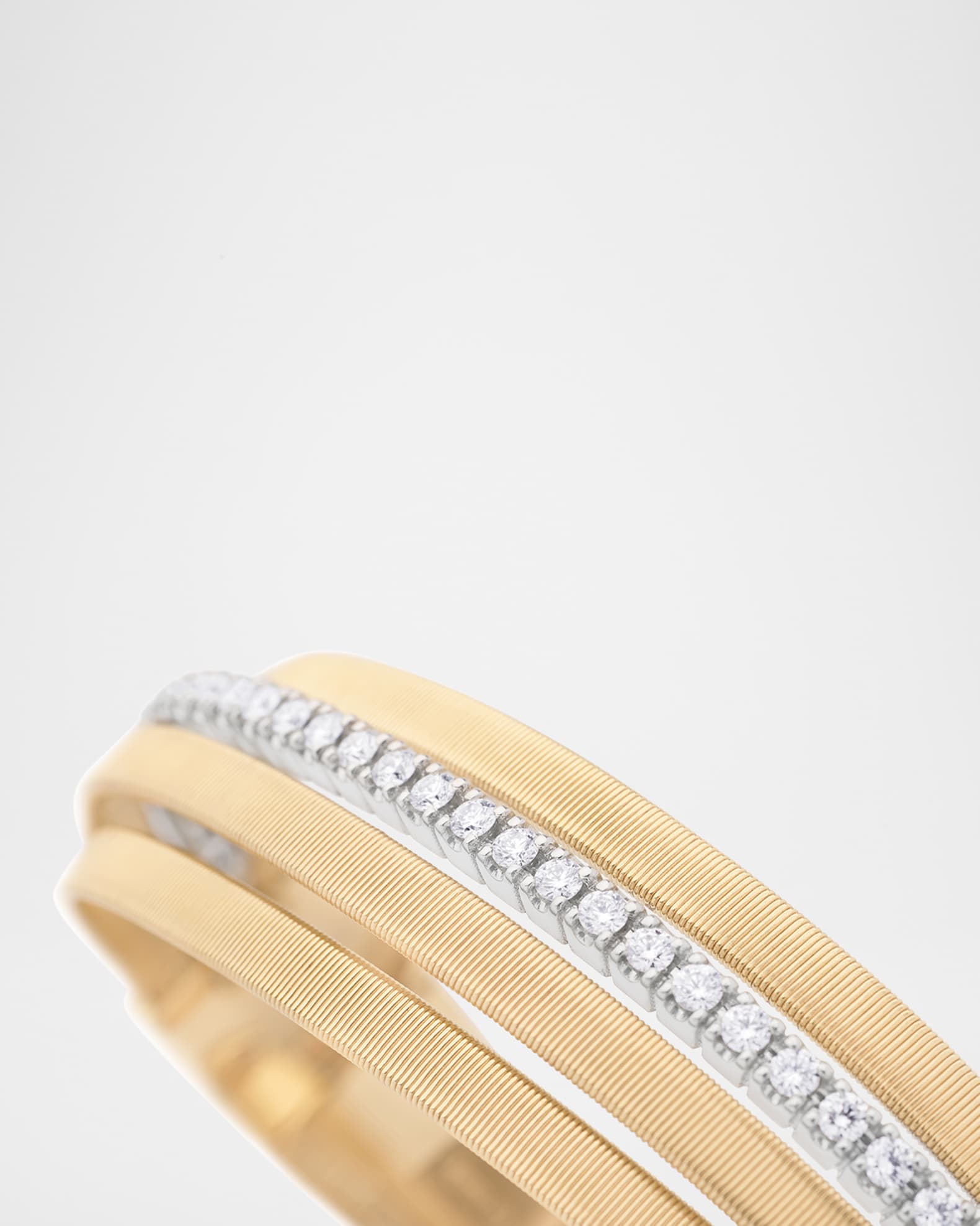 18K Yellow Gold Multi-Strand Diamond Statement Cuff  1