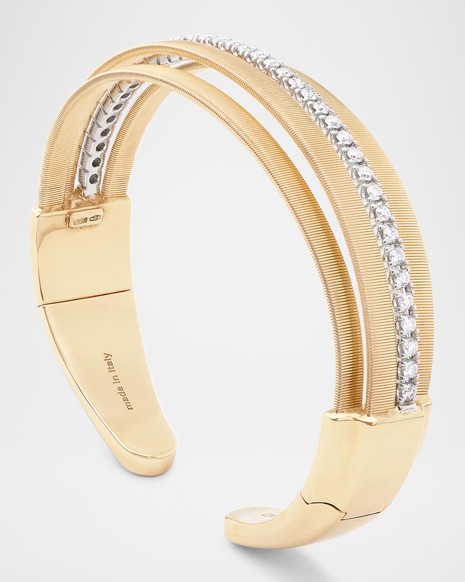 18K Yellow Gold Multi-Strand Diamond Statement Cuff  0