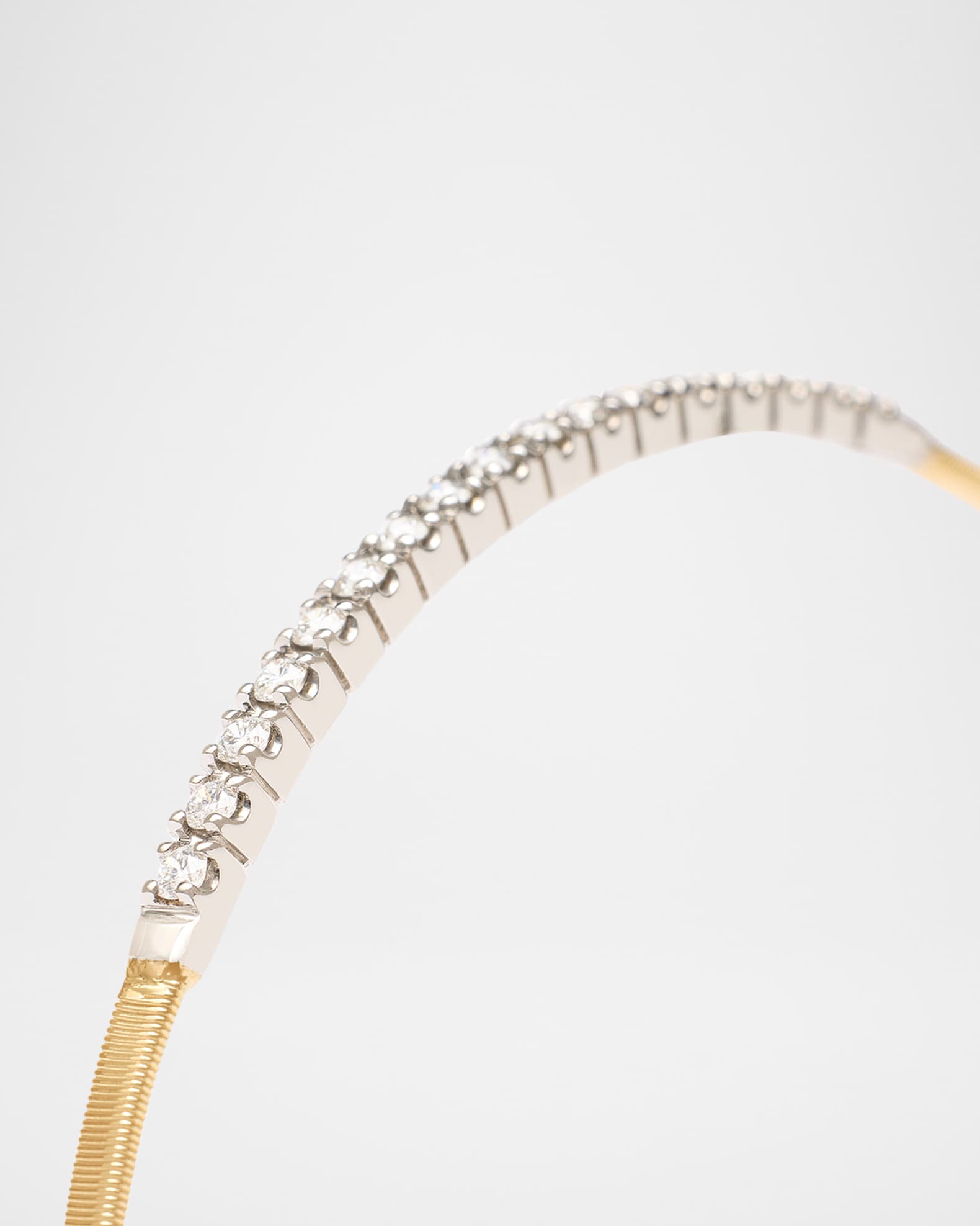 18K Yellow Gold Small Stackable Bracelet with Diamond Bar 1