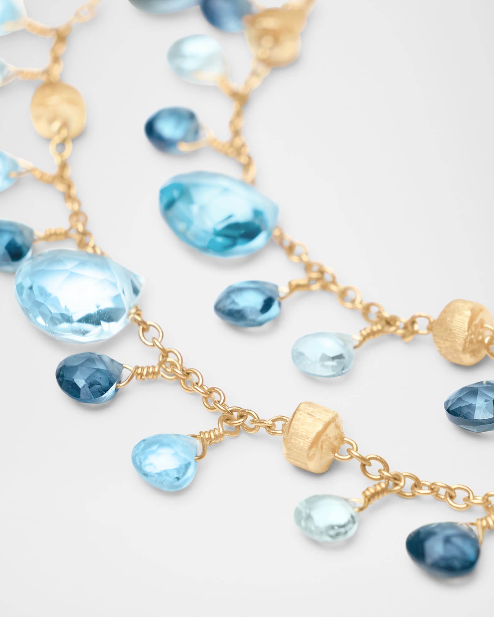 18K Yellow Gold Mixed Topaz Double-Strand Bracelet 1