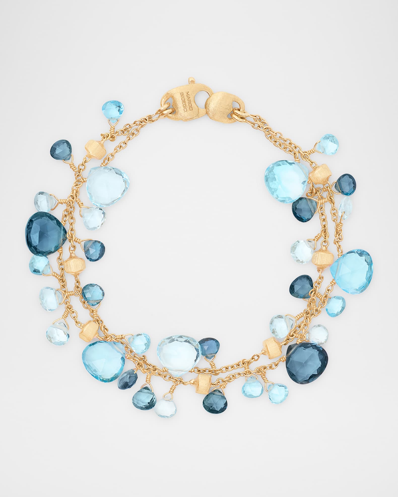 18K Yellow Gold Mixed Topaz Double-Strand Bracelet 0