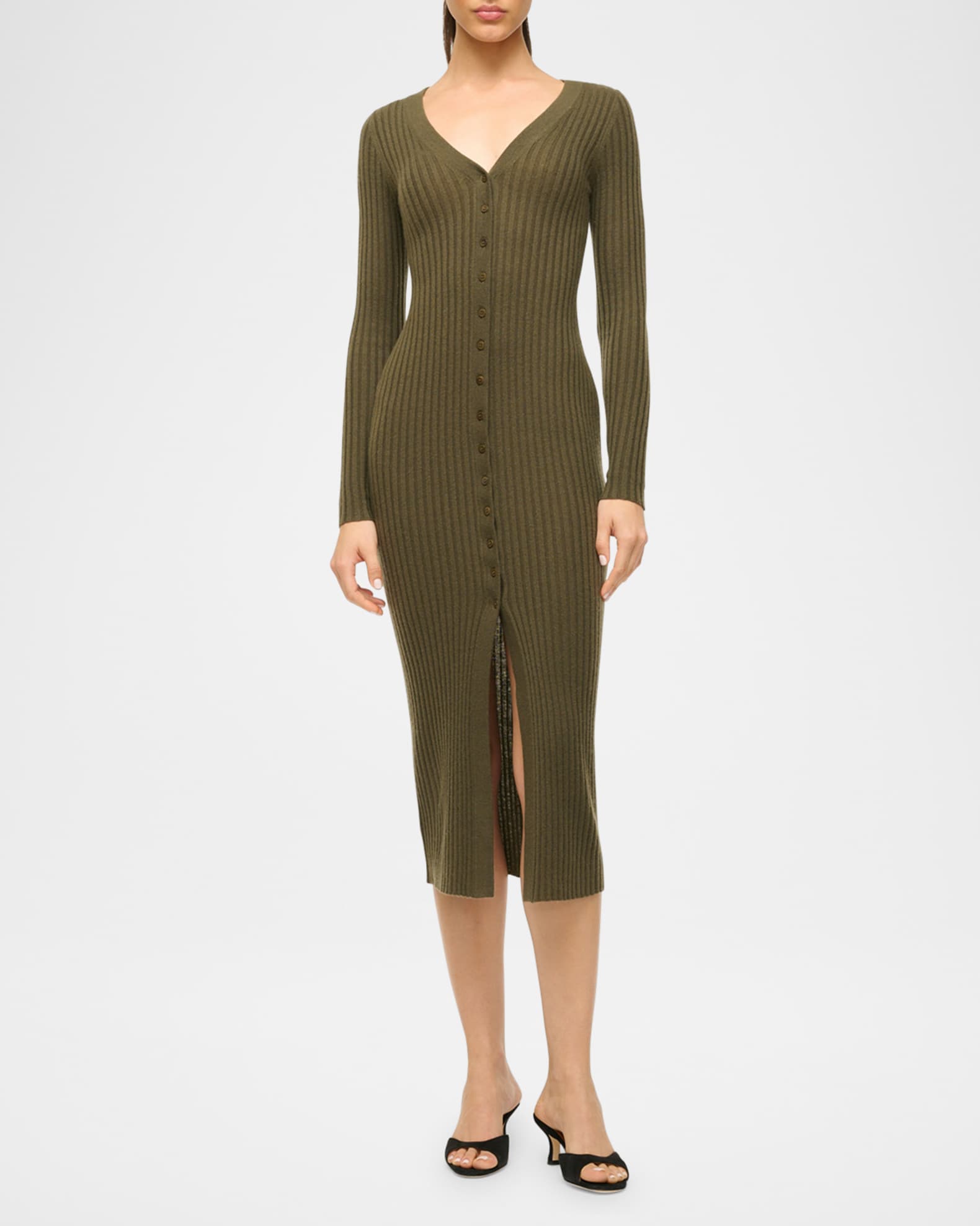 Shoko Ribbed Cashmere Sweater Dress 1