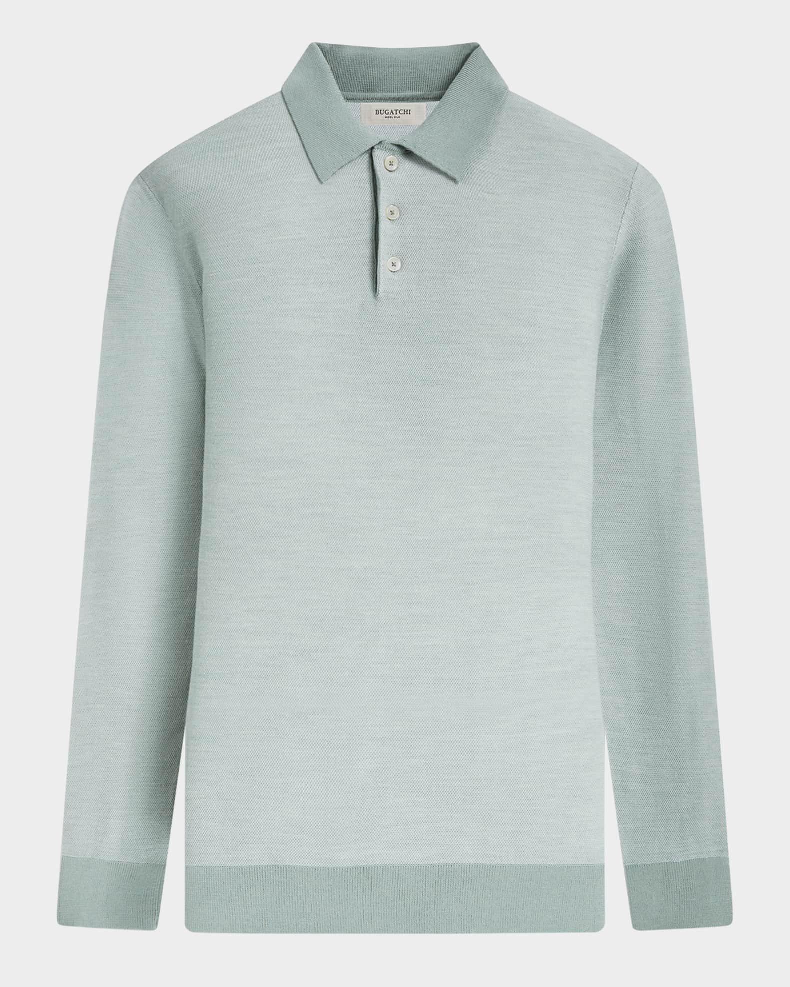 Men's Contrast-Trim Polo Sweater 0