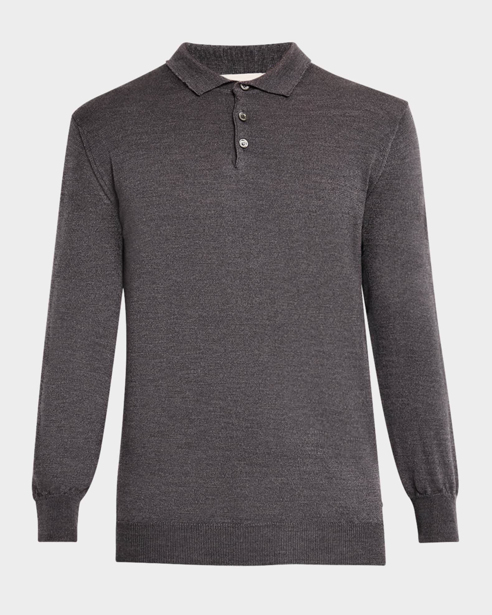 Men's Solid Polo Sweater 0