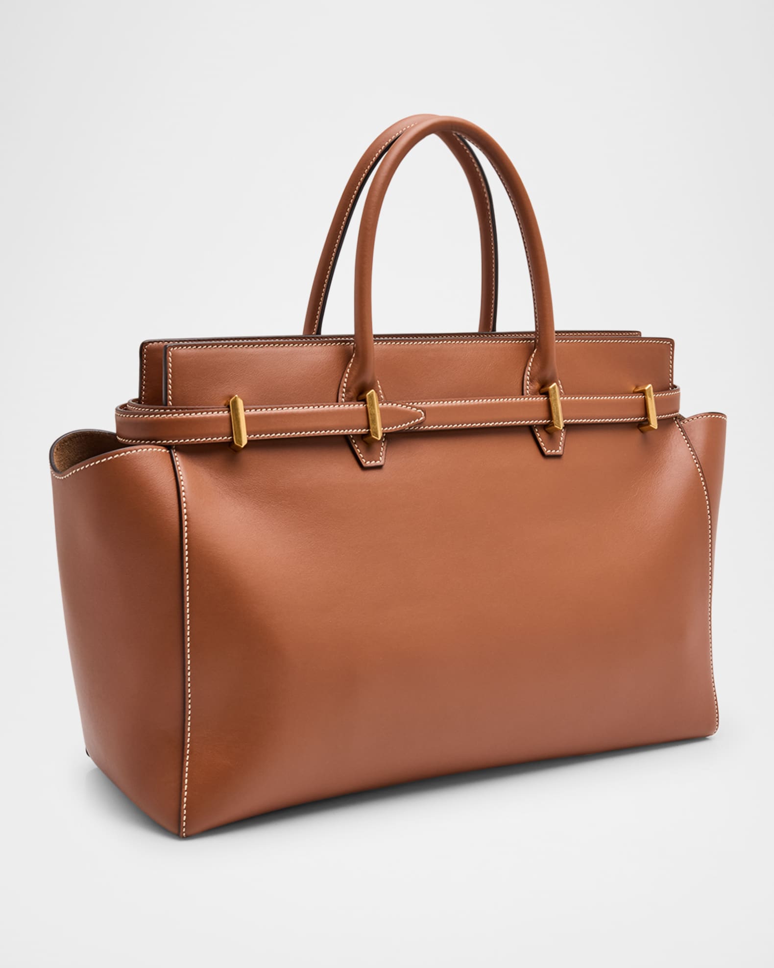 Diamond Belted Leather Top-Handle Bag | Neiman Marcus
