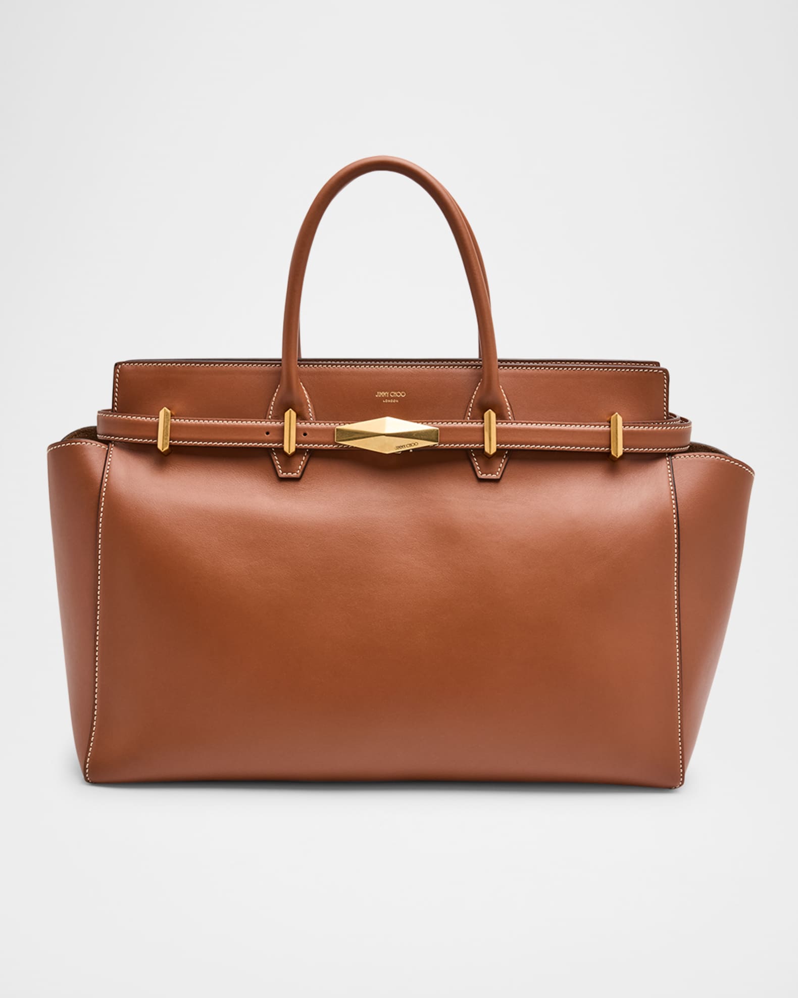 Diamond Belted Leather Top-Handle Bag | Neiman Marcus