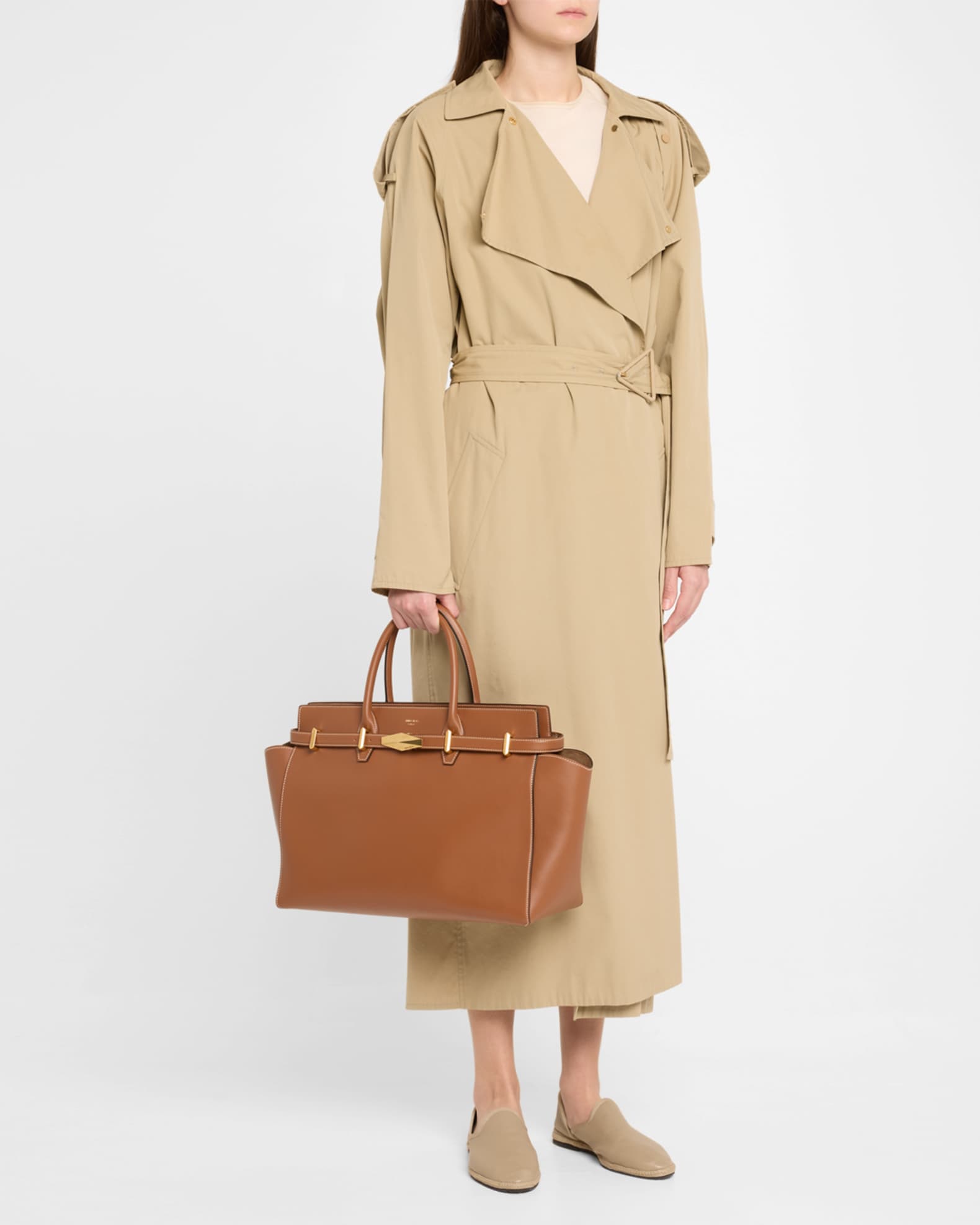JIMMY CHOO＊ミディアム Diamond ソフトレザーバッグ Diamond Belted Leather Top-Handle Bag | Neiman Marcus