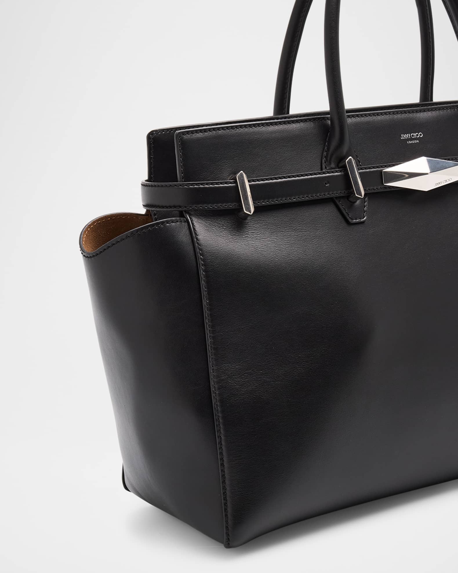 Jimmy Choo Diamond Belted Leather Top-Handle Bag | Neiman Marcus