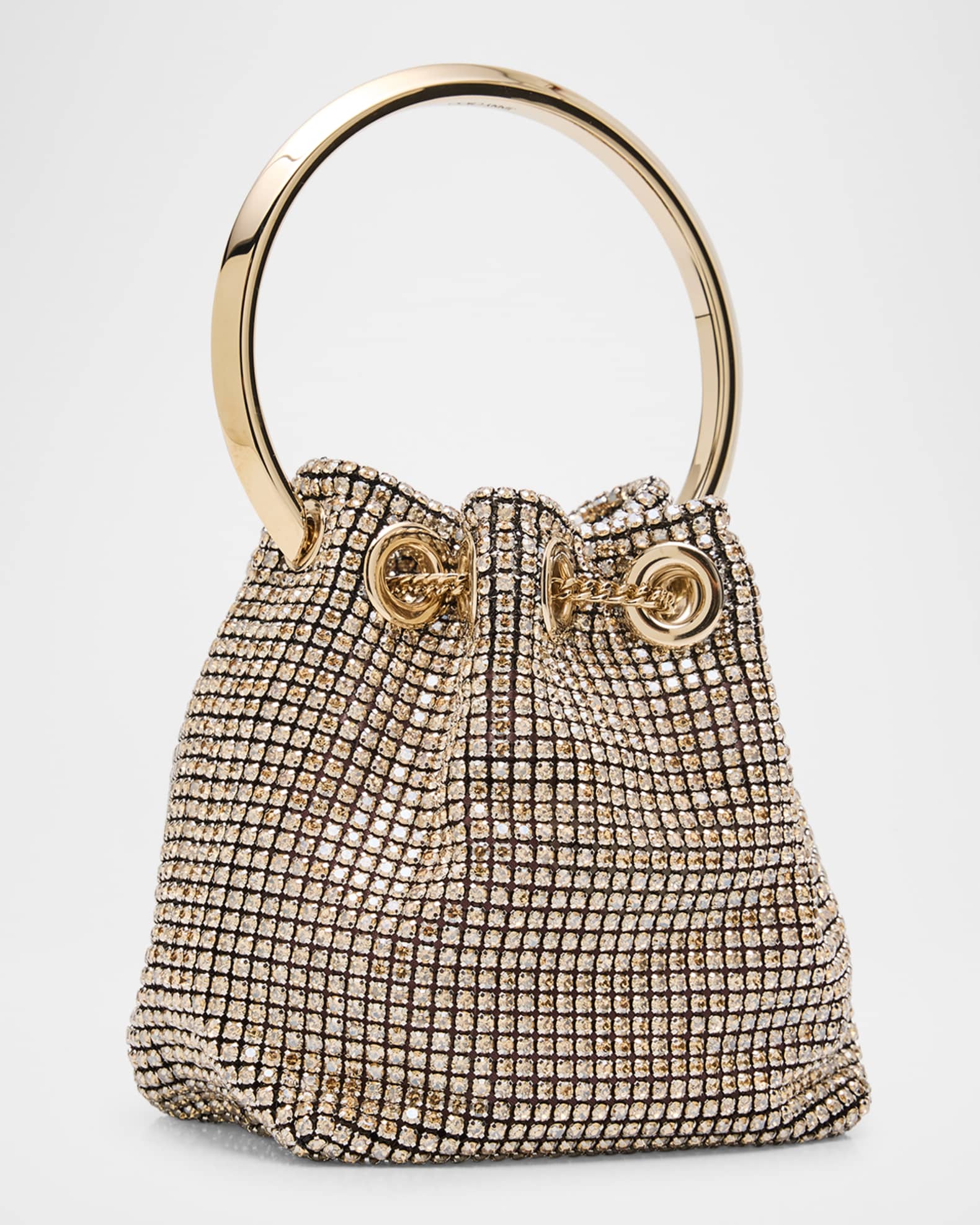 [Jimmy Choo] Micro Bon Bon クリスタル ミニ バッグ Micro Bon Bon | Champagne Crystal Mesh Mini Bag | JIMMY CHOO