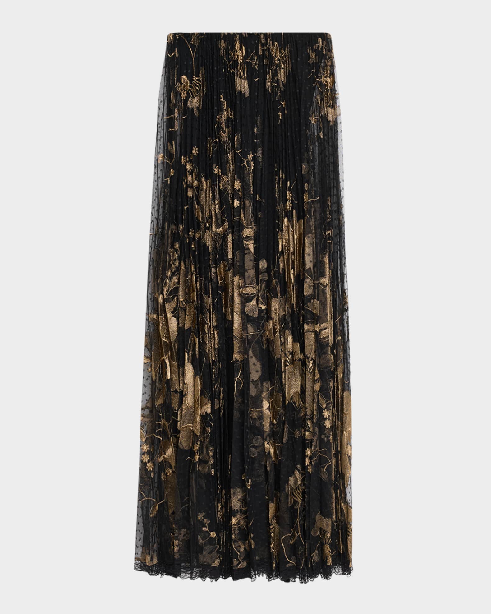 Delphine Strapless Pleated Lace Gown 0
