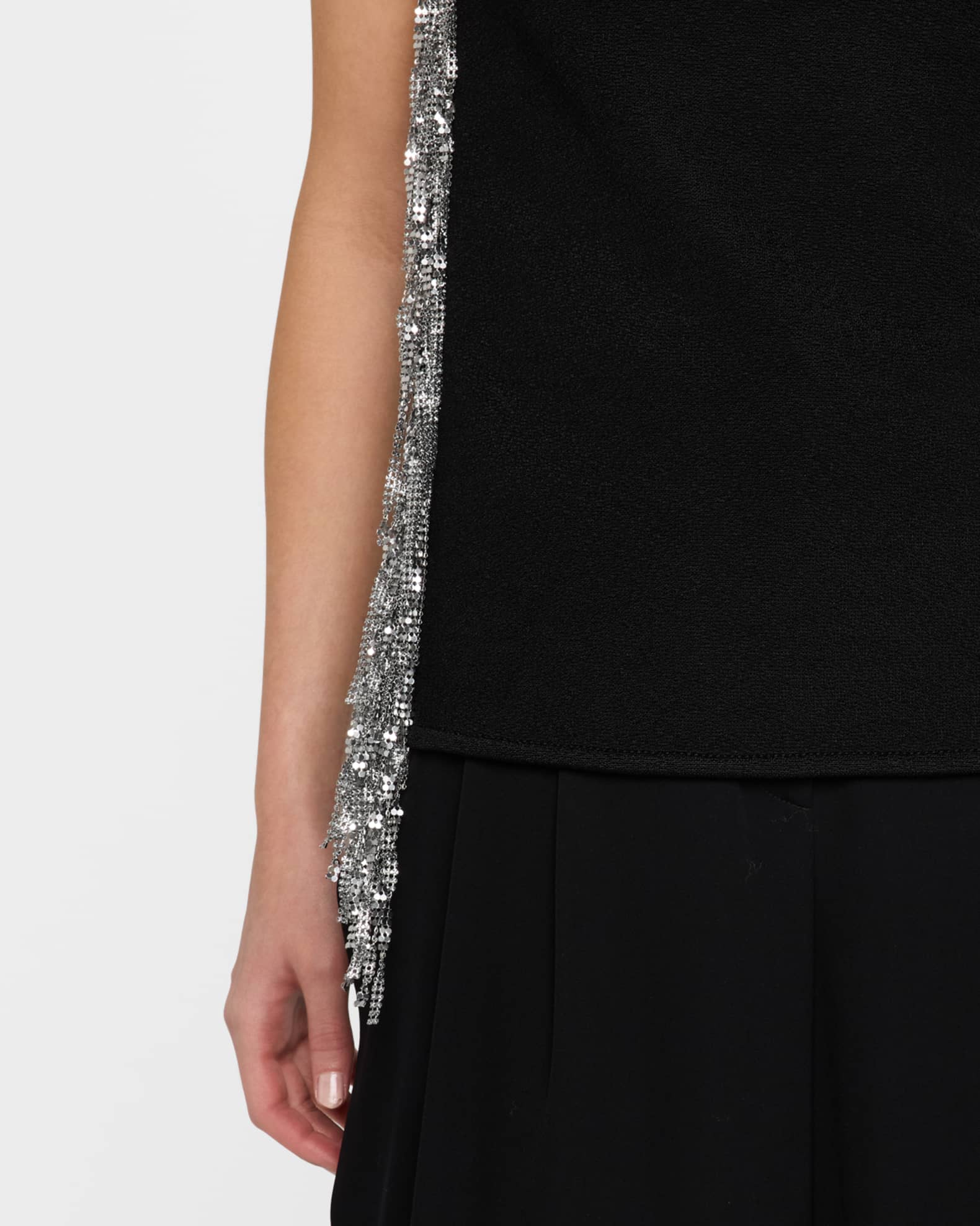Jil Sander Chainmail Fringed Sleeveless Top | Neiman Marcus