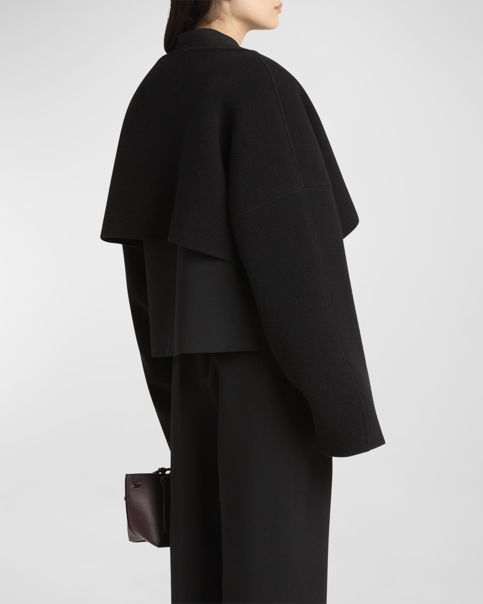 Wool-Cashmere Crop Cape