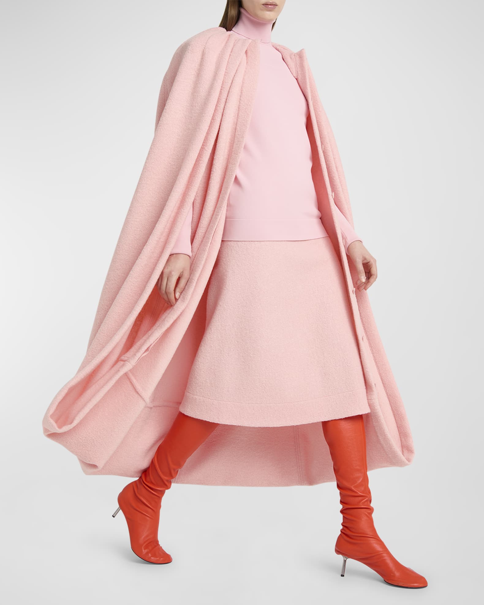 Jil Sander ブラッシュド コート | ピンク | FARFETCH JP
