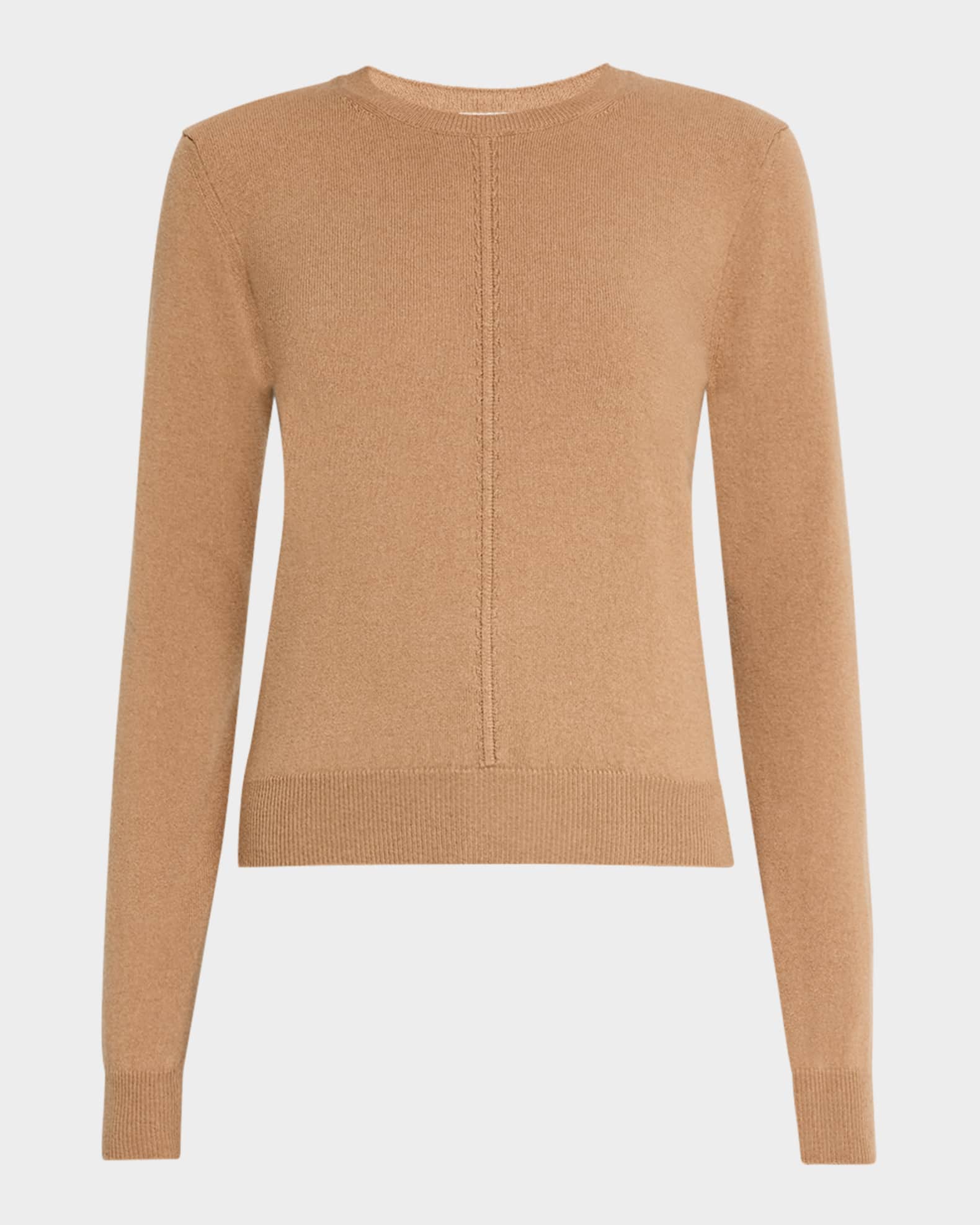 Saint Laurent Seamed Crewneck Cashmere Sweater Neiman Marcus