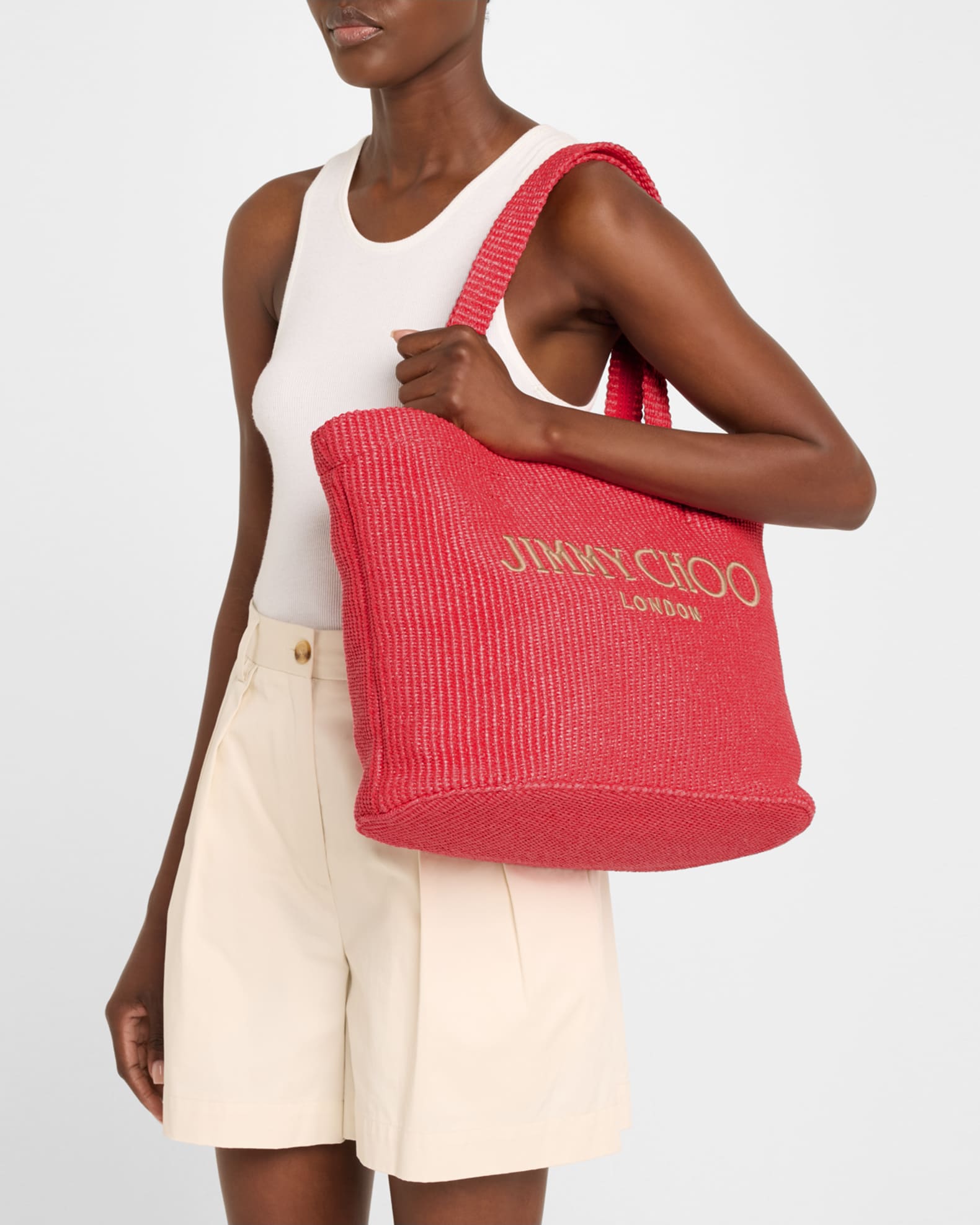 Jimmy Choo Beach London East-West Tote Bag | Neiman Marcus