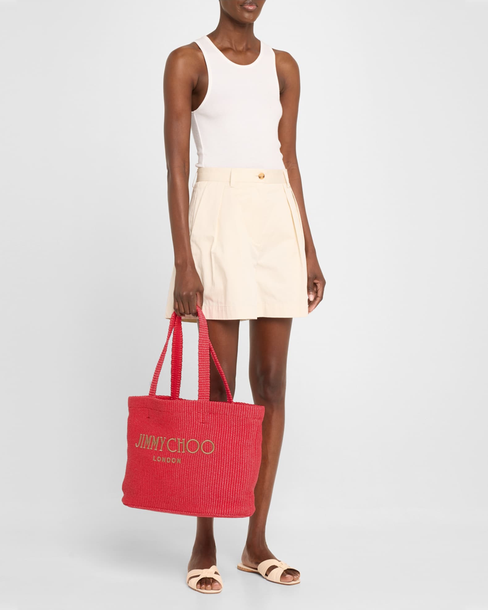 Jimmy Choo Beach London East-West Tote Bag | Neiman Marcus
