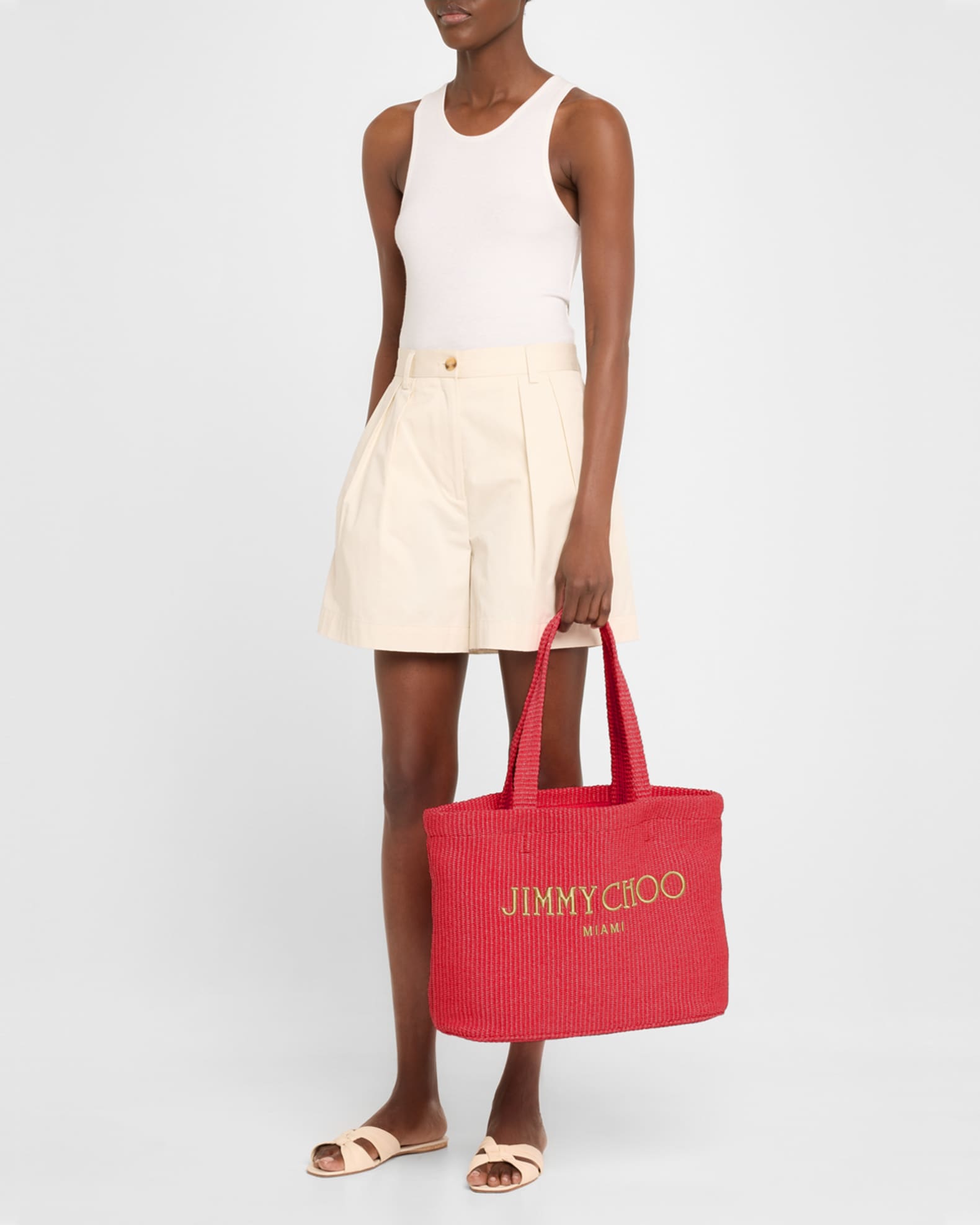 【関税込み】jimmy choo BEACH TOTE EAST-WEST' SHOPPING BAG Jimmy Choo Beach London East-West Tote Bag | Neiman Marcus
