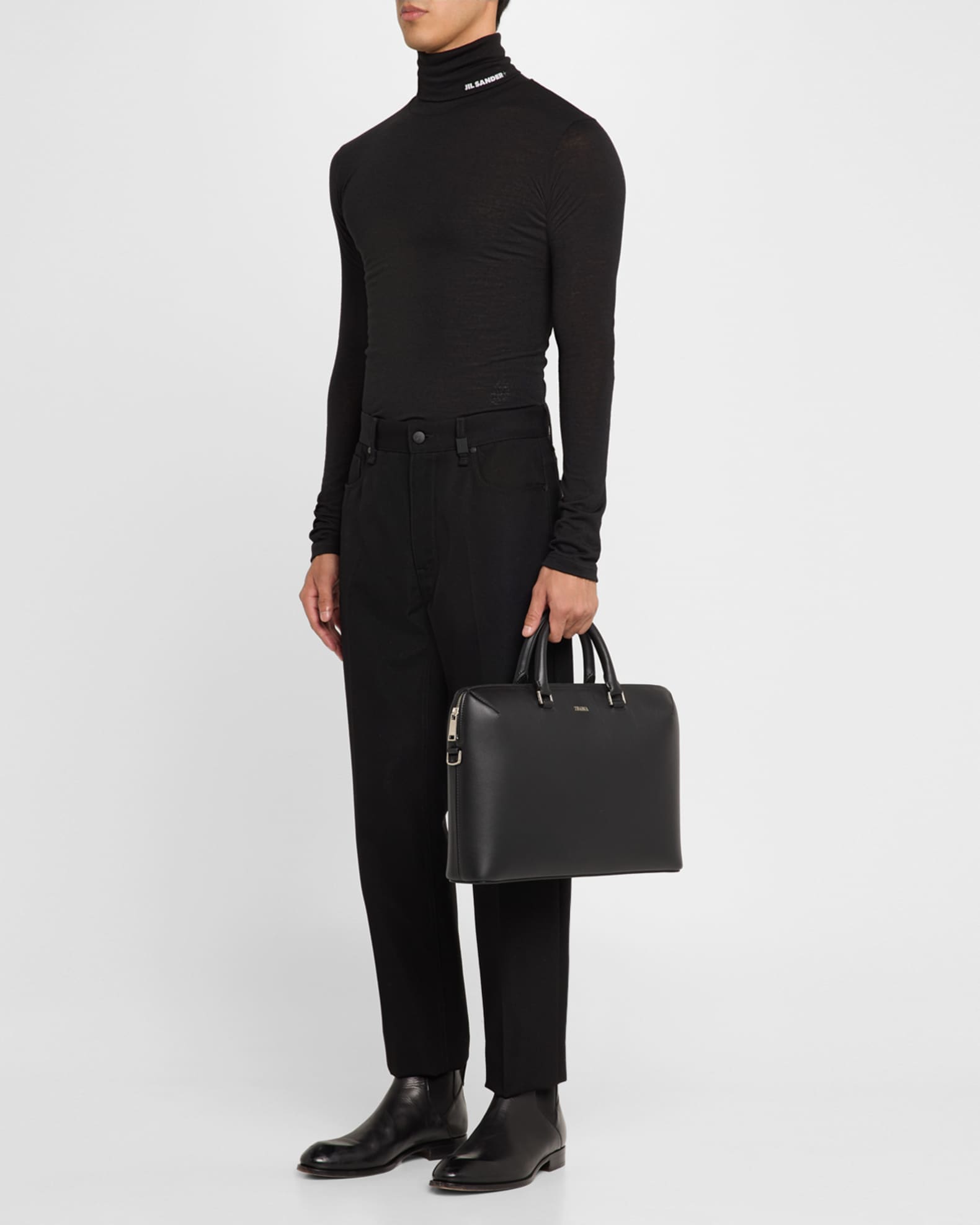 ZEGNA Men's Leather Business Briefcase | Neiman Marcus