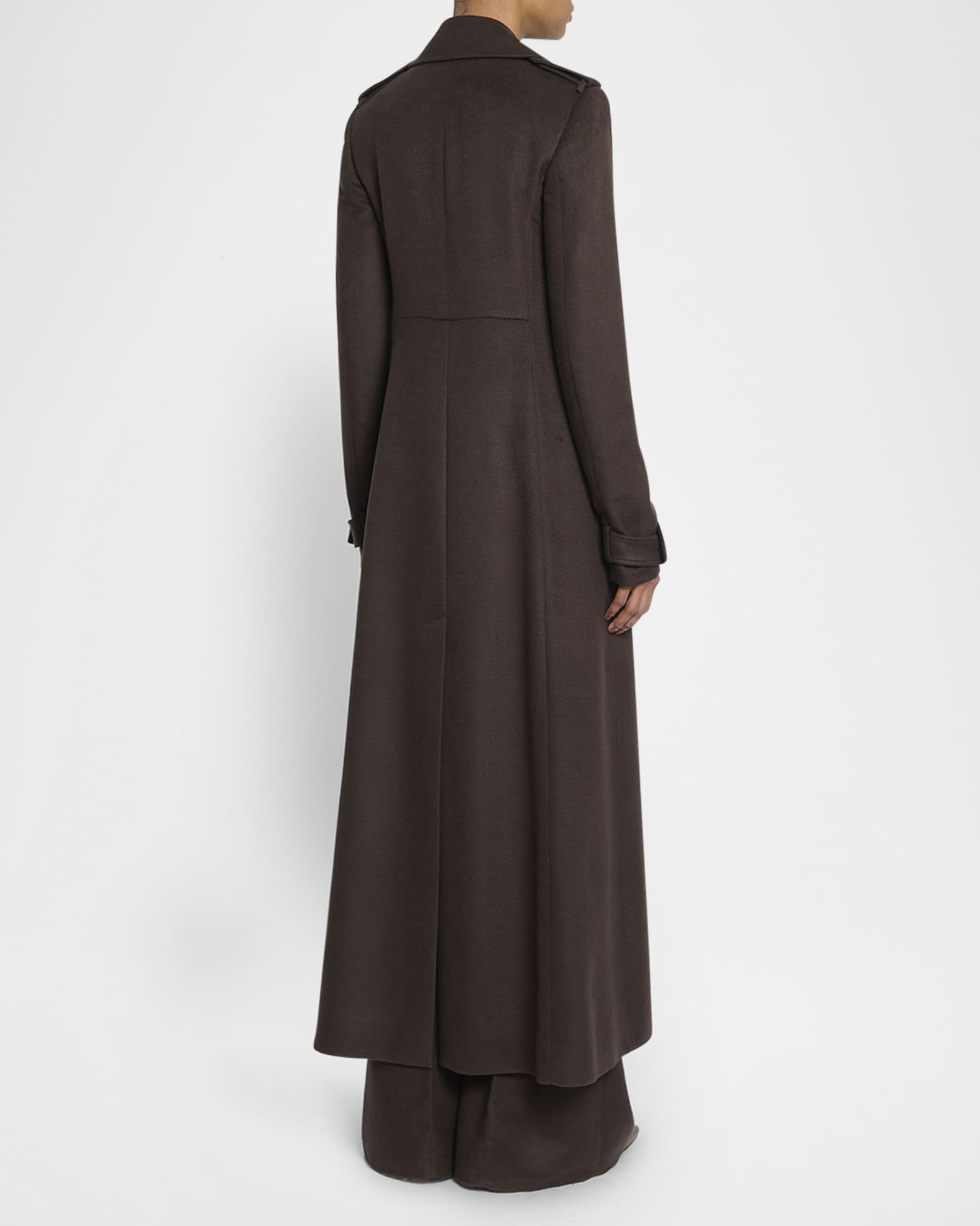 Houstt Double Breasted Long Silk Coat